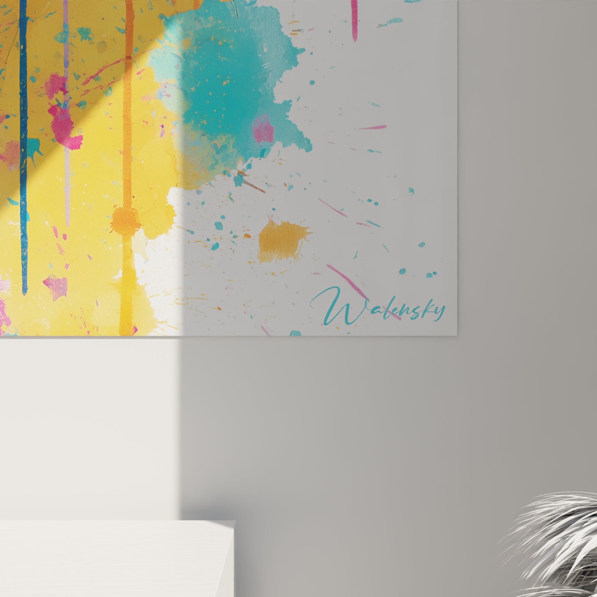 Übersicht Wandbild Sphynx-Katze moderne Kunst Aquarell lebendige Farben Inneneinrichtung