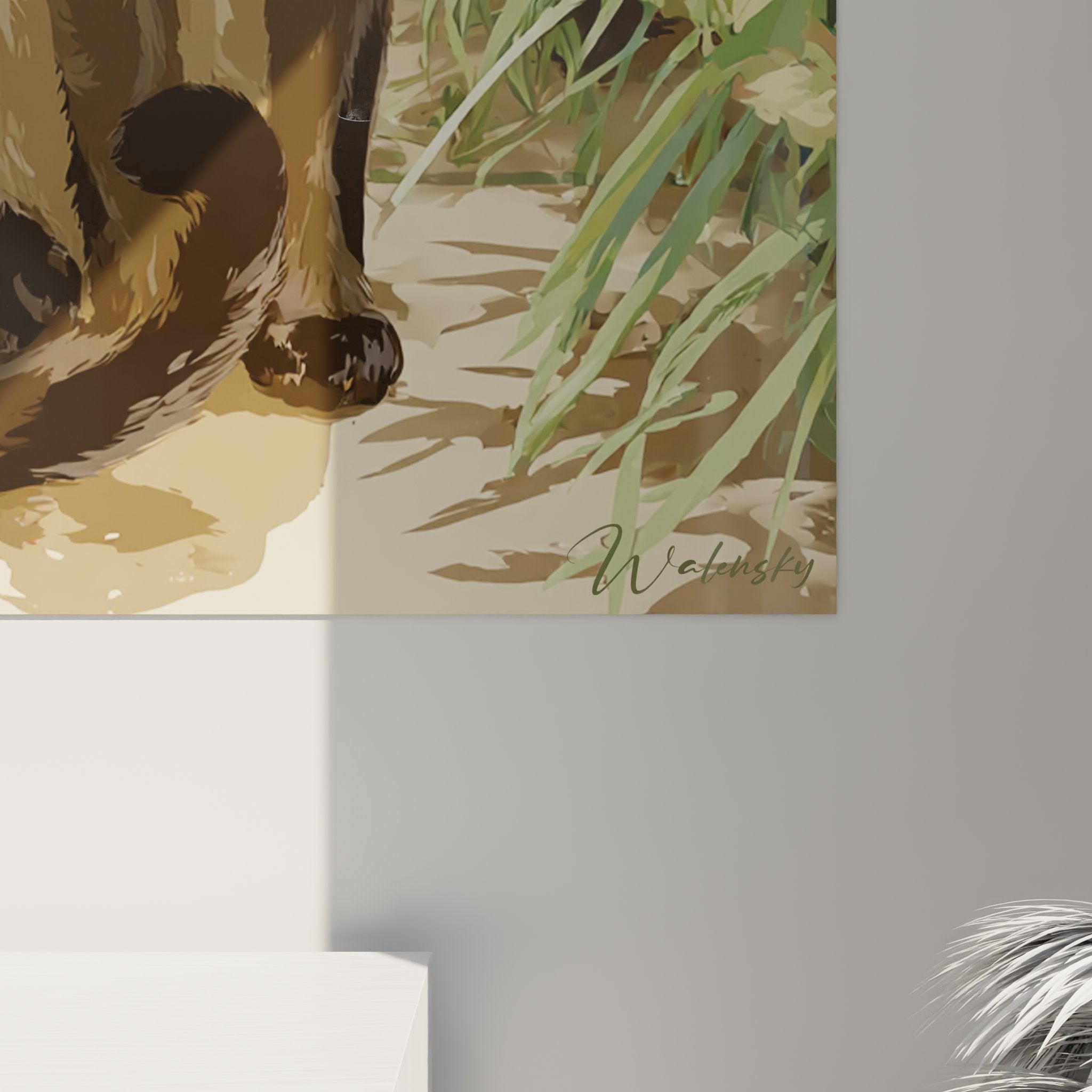 Vista d'insieme quadro murale gatto siamese giardino decorazione interiore stile natura