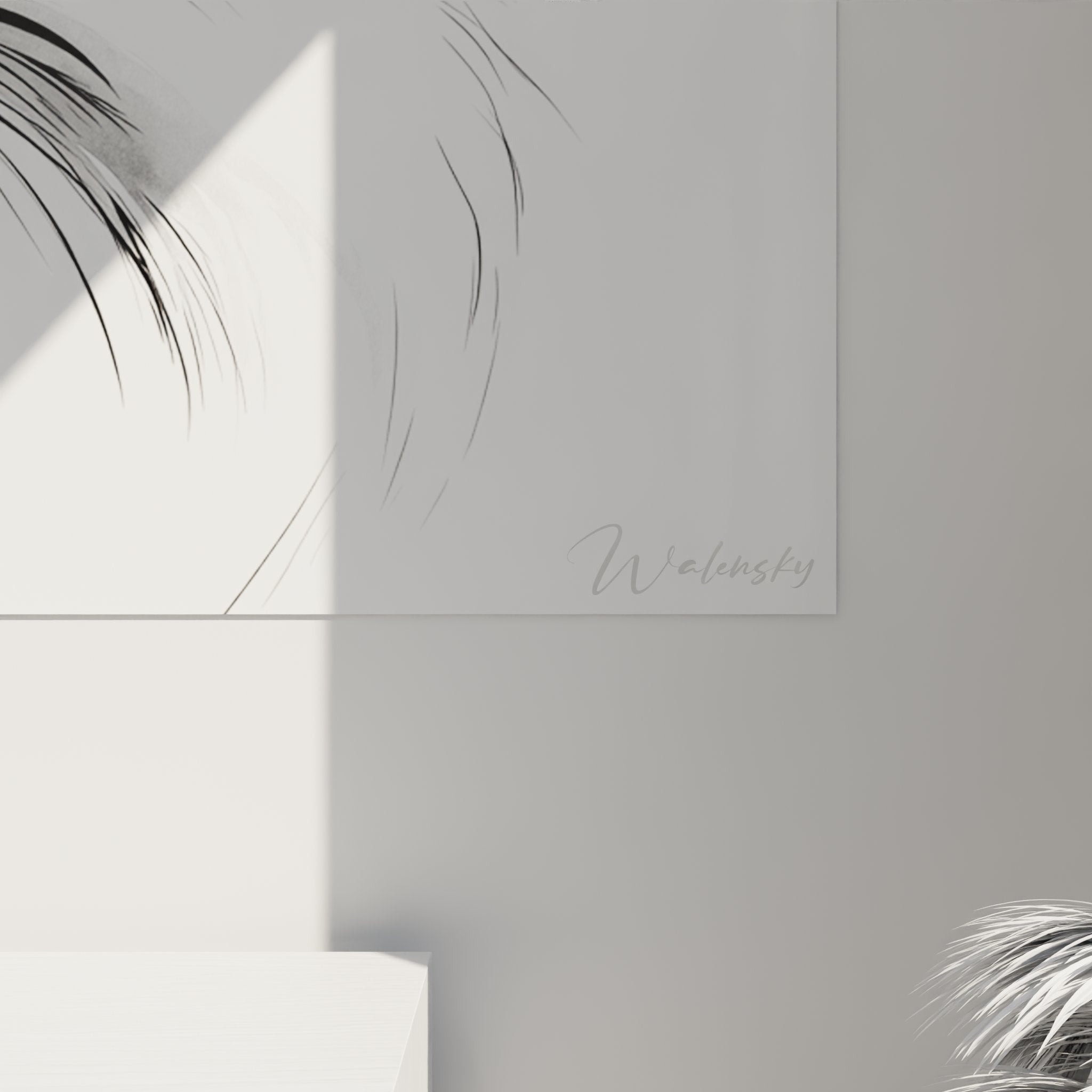 Vue ensemble tableau chat siberien decoration interieure moderne art mural felin sophistique