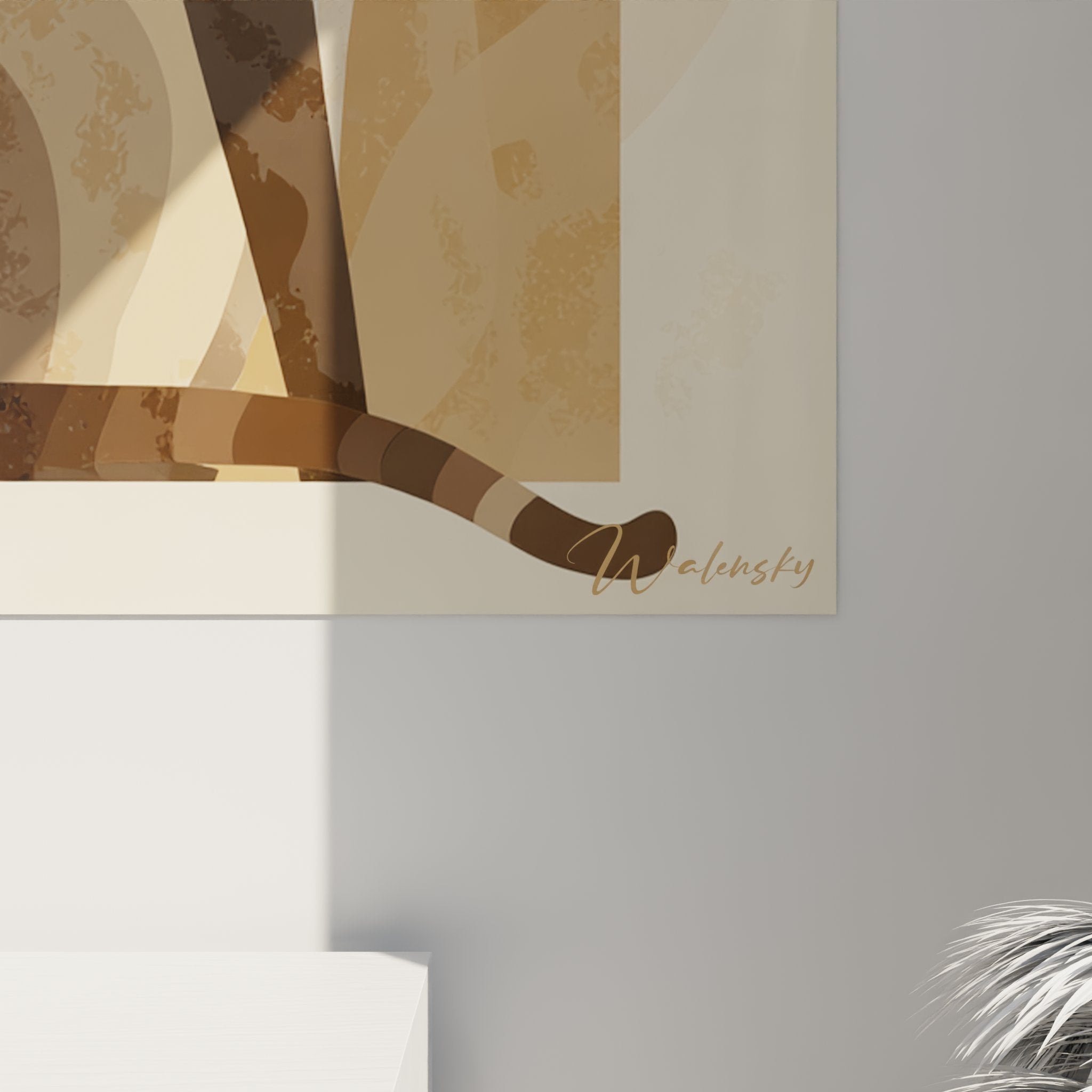 Vista d'insieme quadro murale gatto siamese moderno stile geometrico decorazione artistica contemporanea