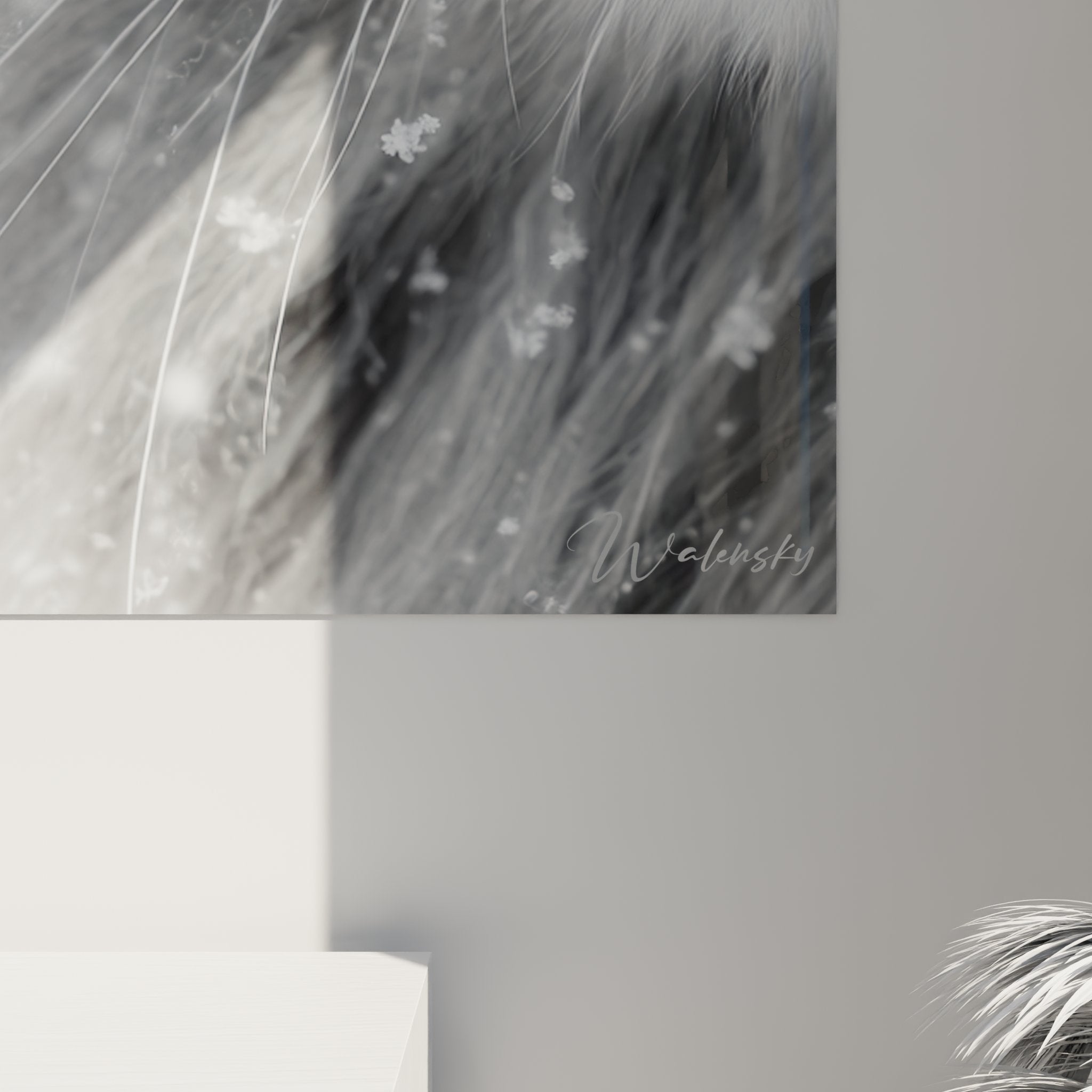 Vue d'ensemble tableau mural chat American Bobtail, art contemporain felin pour decoration interieure