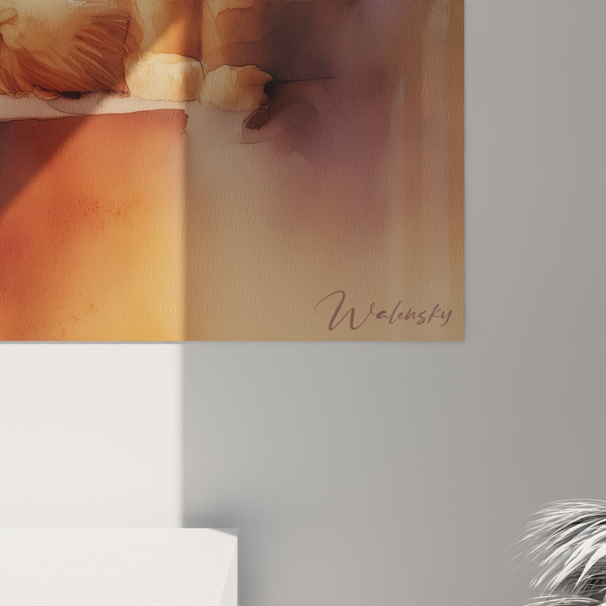 Vue d'ensemble tableau mural chat Somali fenêtre, œuvre art décoratif intérieur contemporain