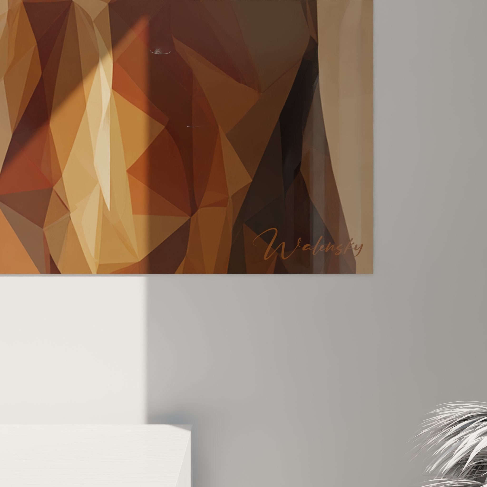 Übersicht Wandbild Abessinier-Katze moderner geometrischer Stil für zeitgenössische Inneneinrichtung