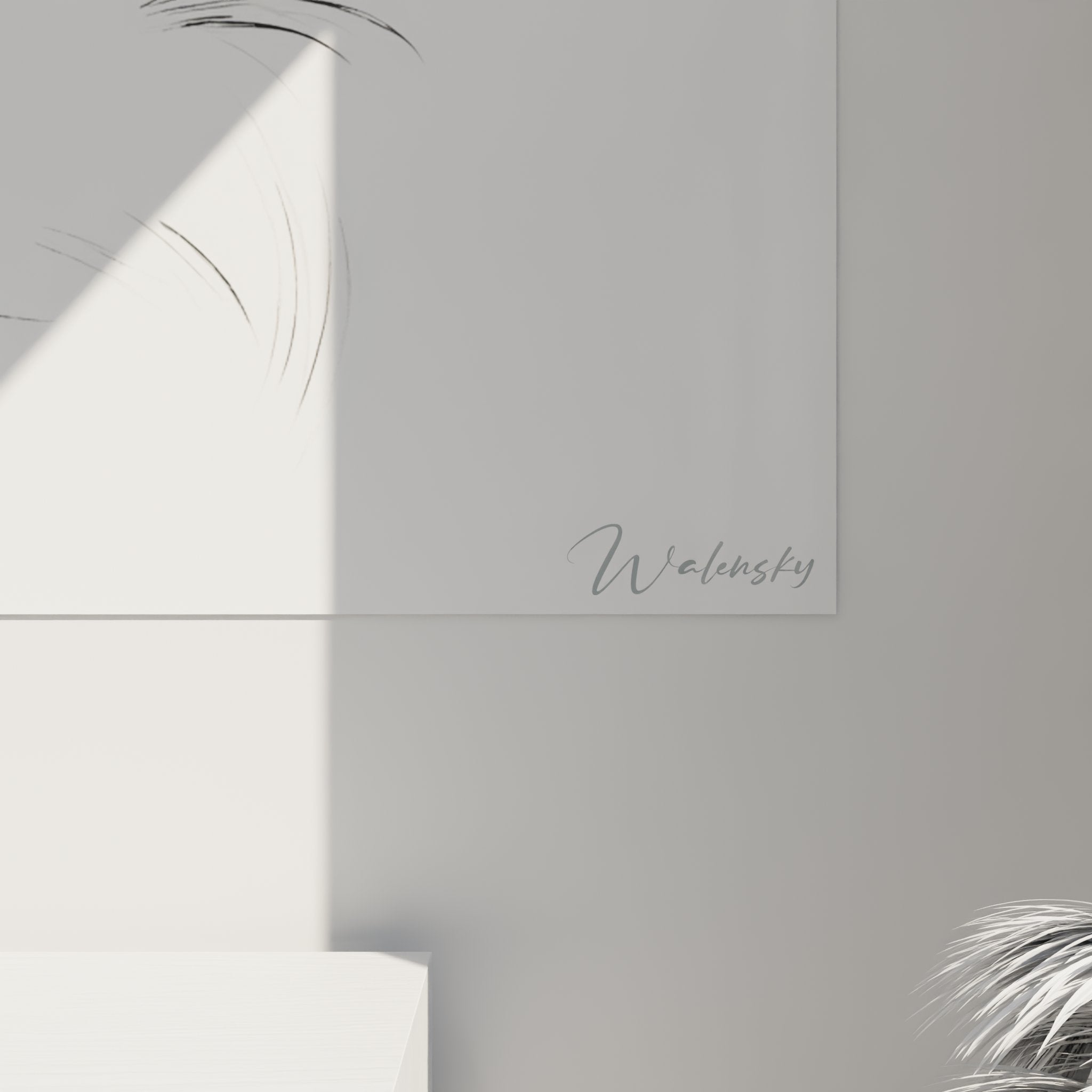 Vue d'ensemble tableau mural chat Somali aquarelle dans intérieur moderne, art félin minimaliste