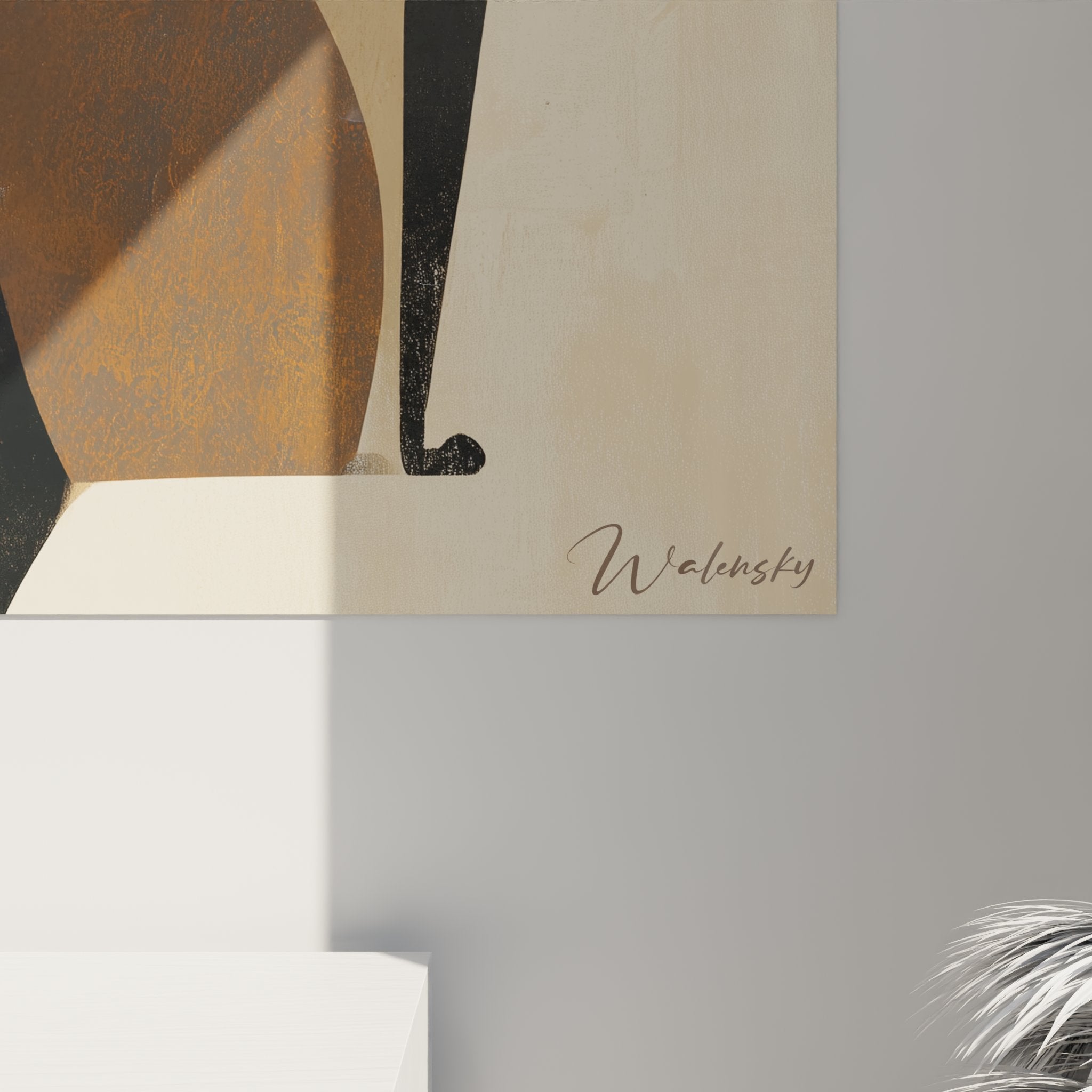 Overview of Siamese cats wall art modern geometric design beige