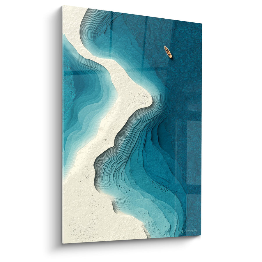 Tableau Vue Aérienne Côte Turquoise et Plage Ivoire - Harmonie Aquatique - Edition Feng shui Nord Eau