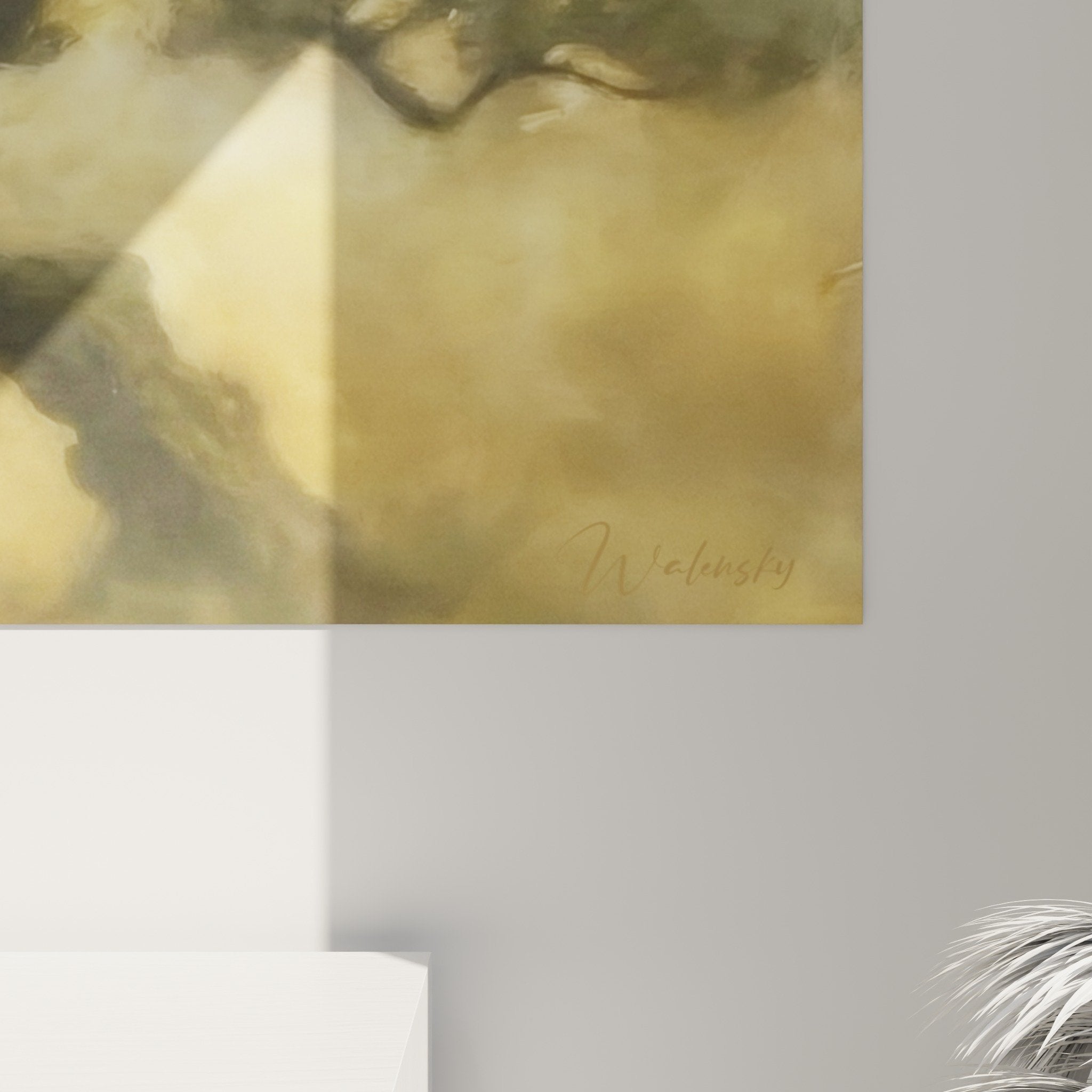 Golden Vaporous Bonsai Wall Art - Contemplative Harmony