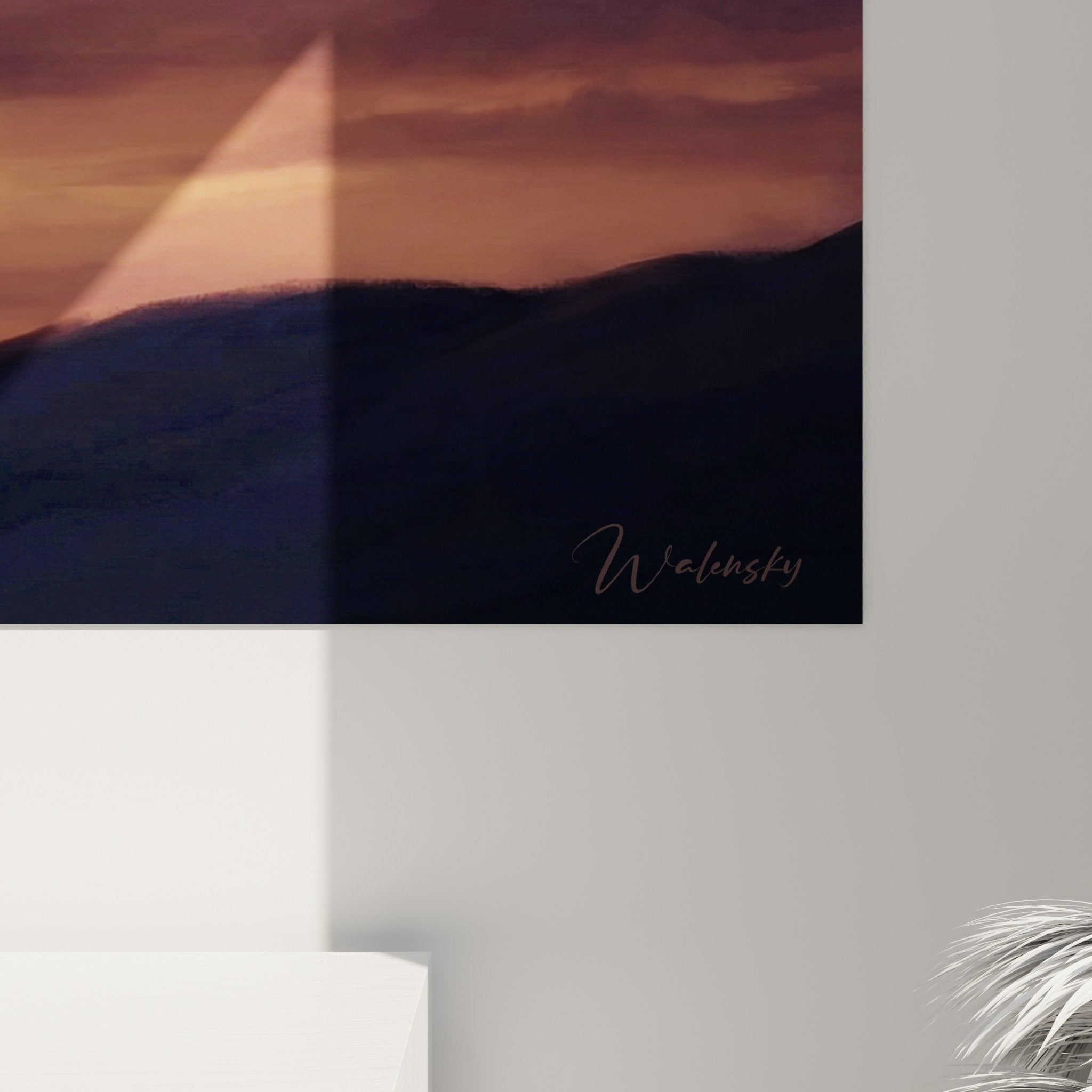 Vue ensemble tableau Berger Picard coucher soleil decoration interieur ambiance contemplative chien