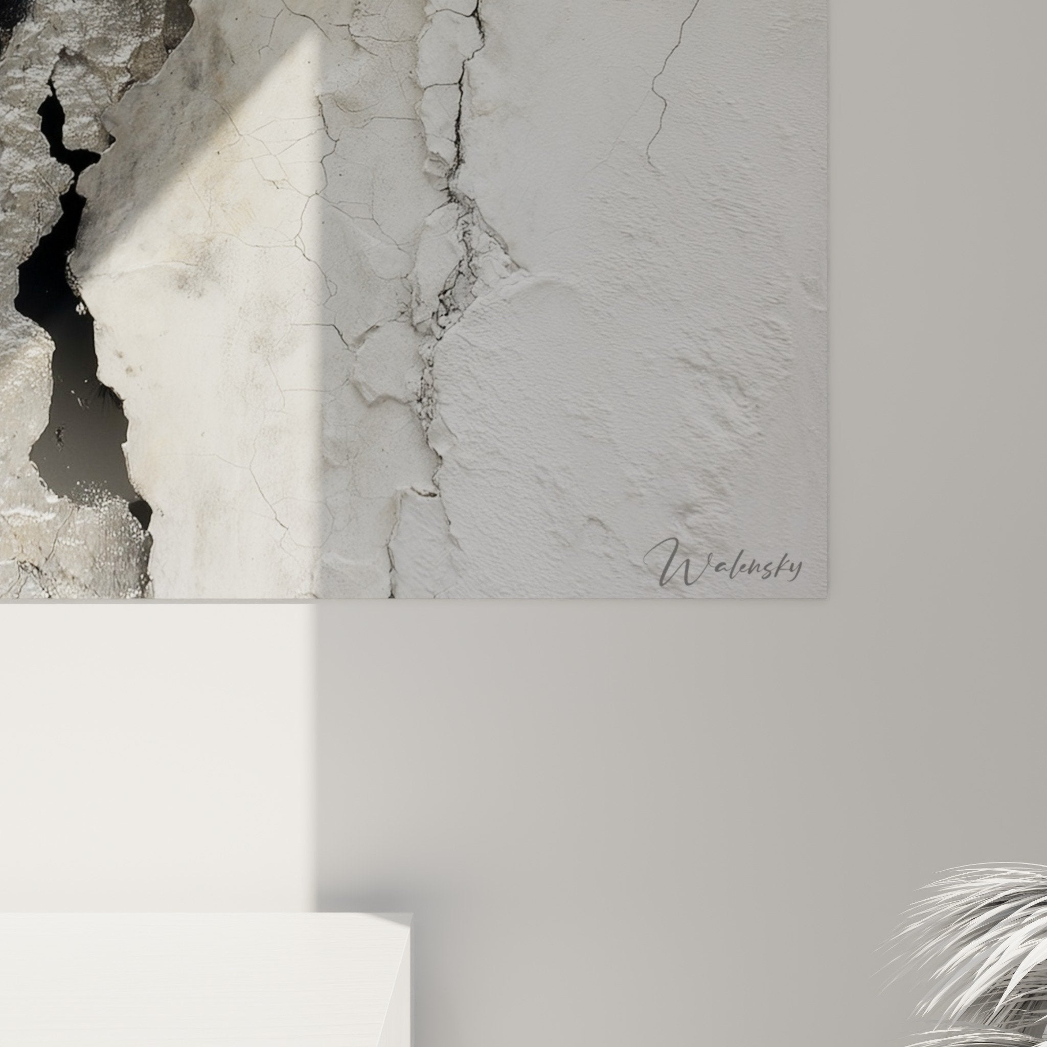 Overview abstract composition black white contrasts rough textures modern wall decor