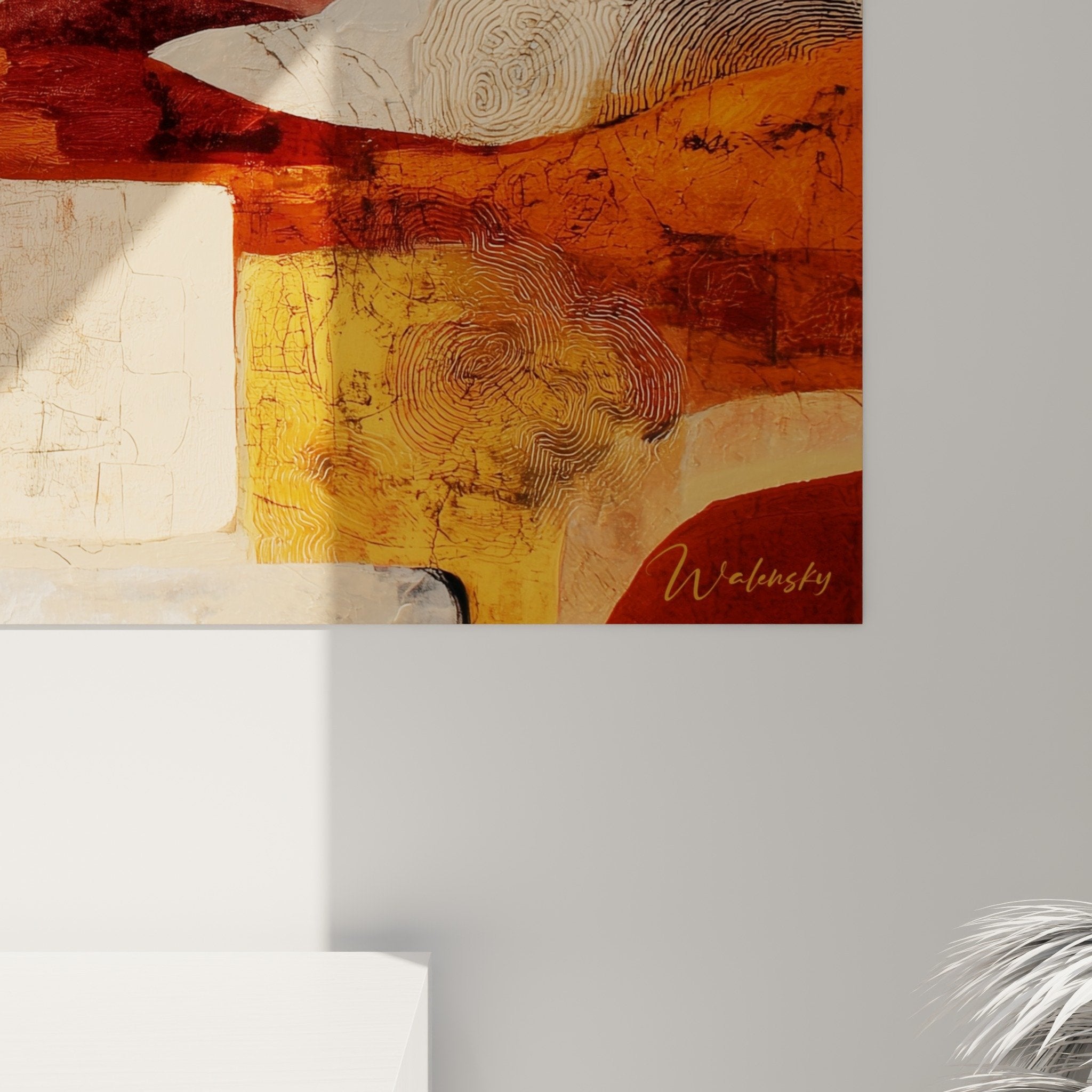 Vue ensemble tableau panoramique formes geometriques terres cuites decoration feng shui sud-ouest