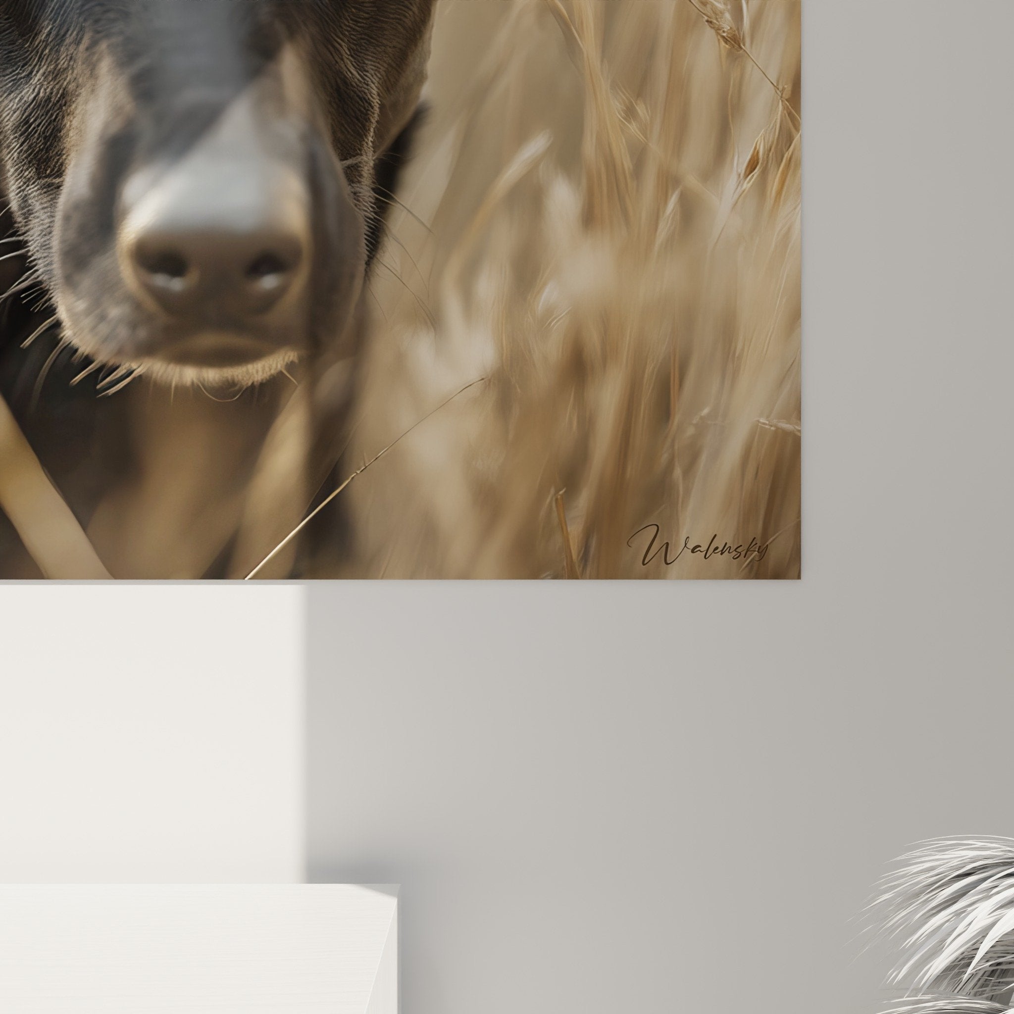 Vue d'ensemble tableau portrait Berger Hollandais regard intense herbes sauvages décor naturel automnal