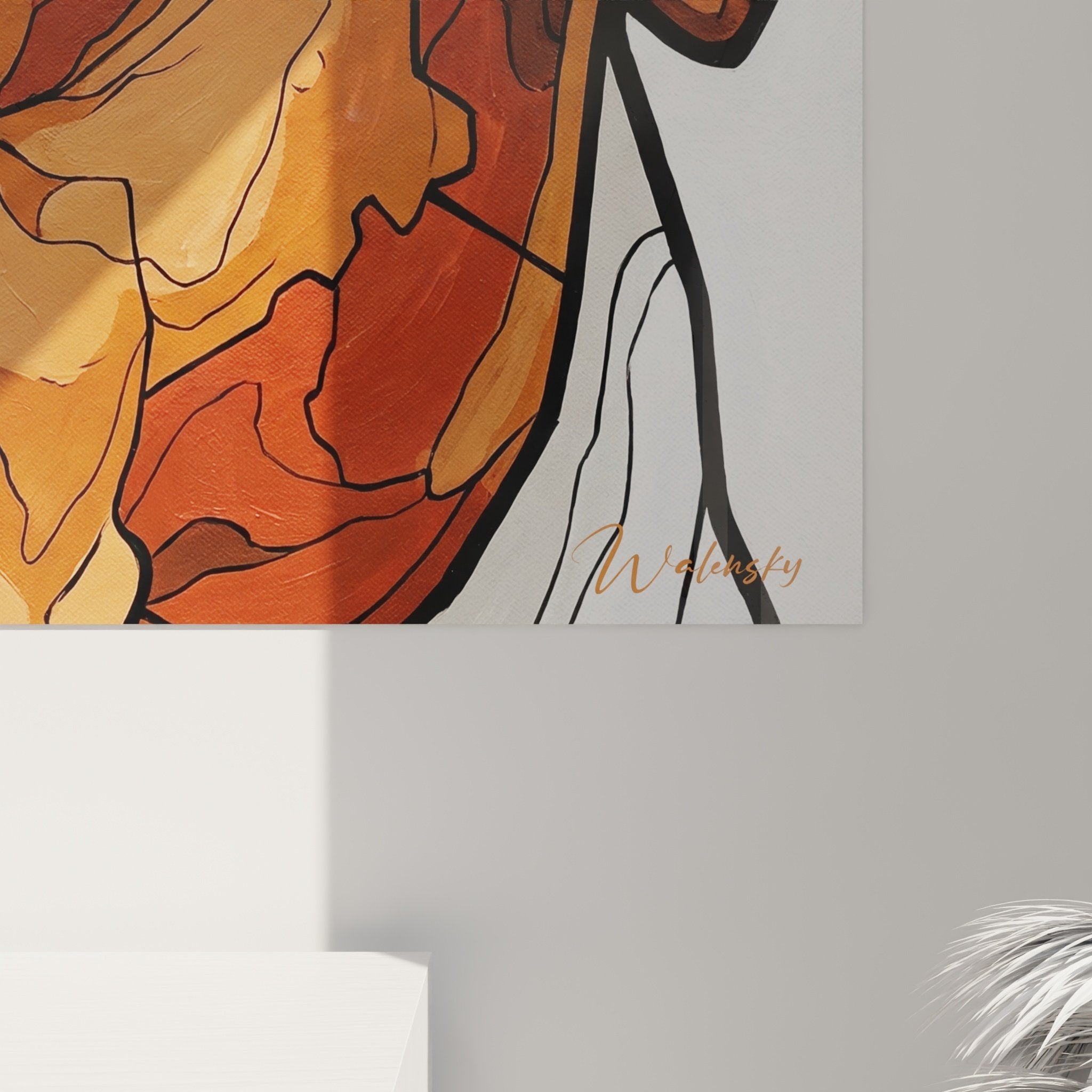 Porträtübersicht Jack Russell Terrier in hellem Interieur mit warmen Farbtönen ausgestellt
