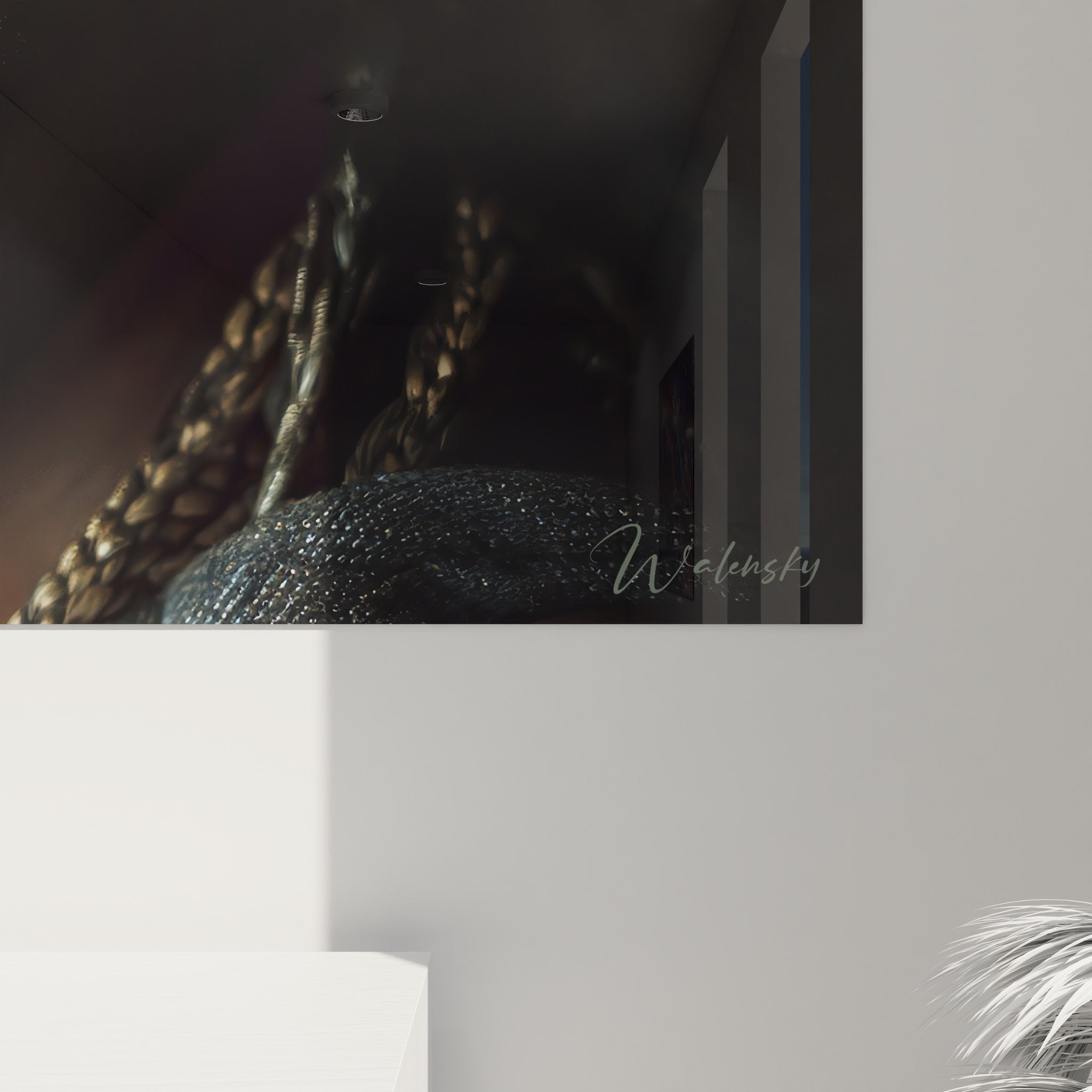 Vue ensemble tableau portrait ethnique africain, œuvre murale décorative art tribal contemporain