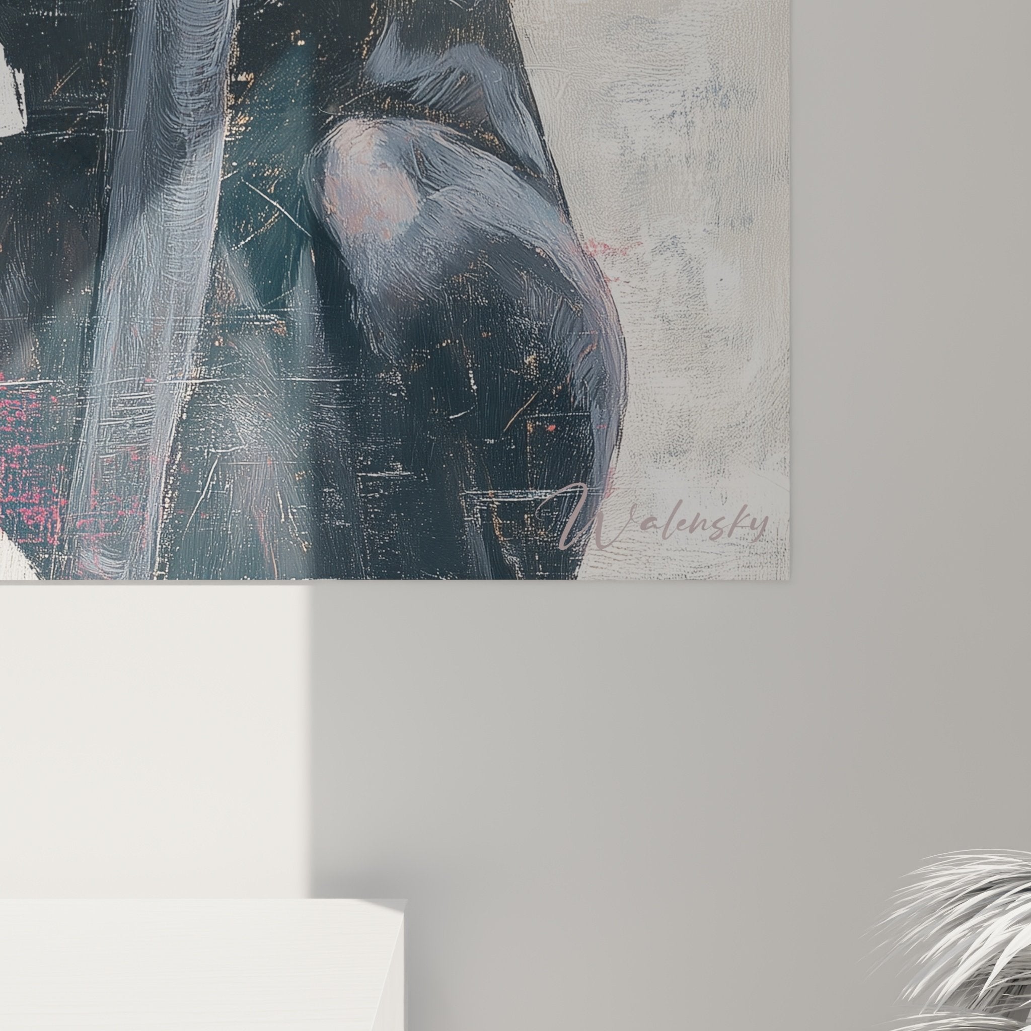 Vue d'ensemble tableau portrait lévrier whippet élégant position assise profil droit