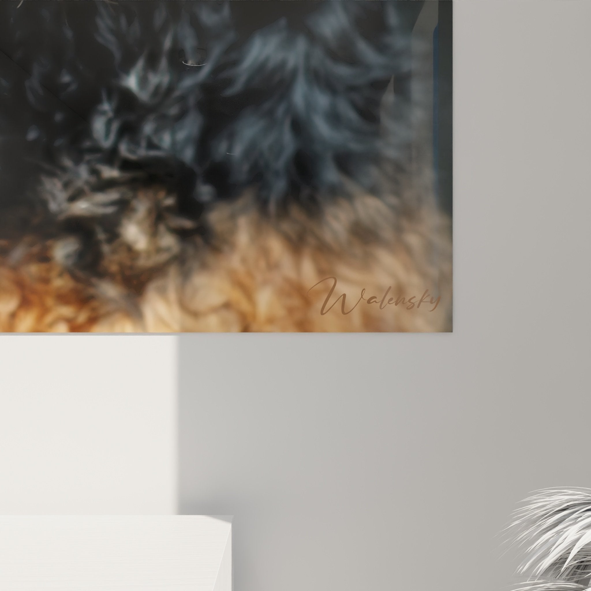 Vue d'ensemble tableau mural Airedale Terrier portrait canin dans intérieur contemporain élégant