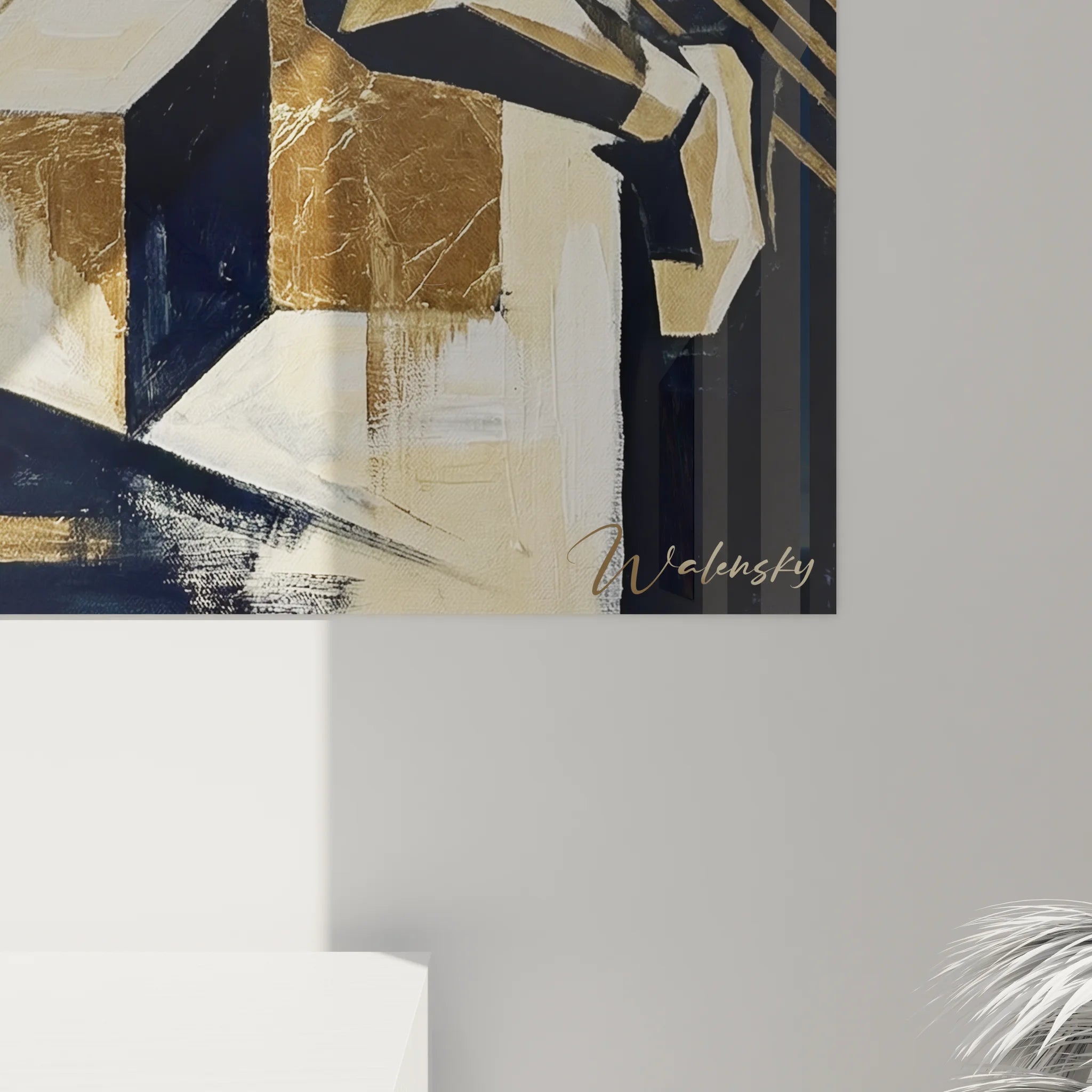 Vue d'ensemble tableau basketball cubiste moderne art géométrique décoration murale sport contemporain