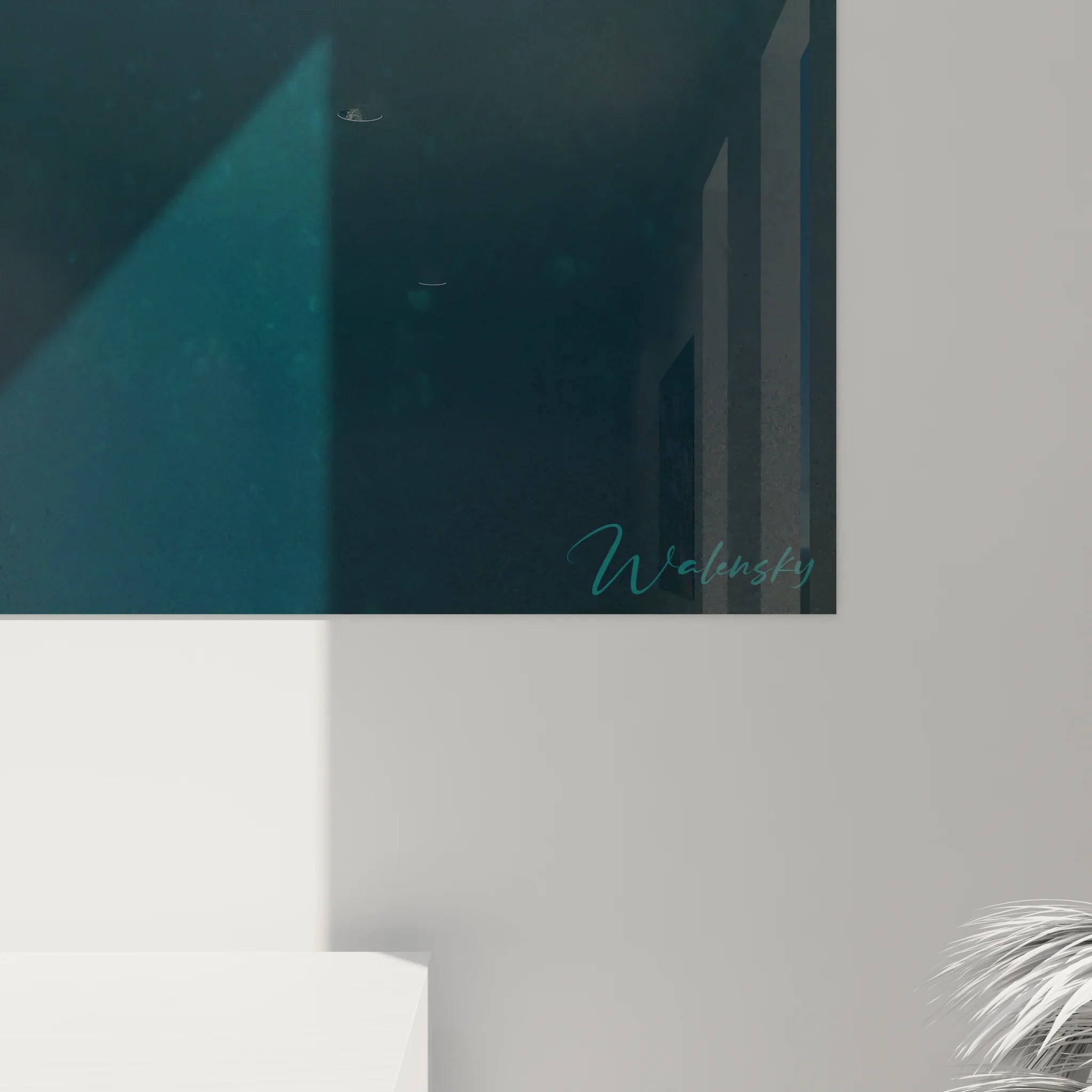 Vue ensemble tableau basket sous-marin décoration murale moderne art sportif aquatique