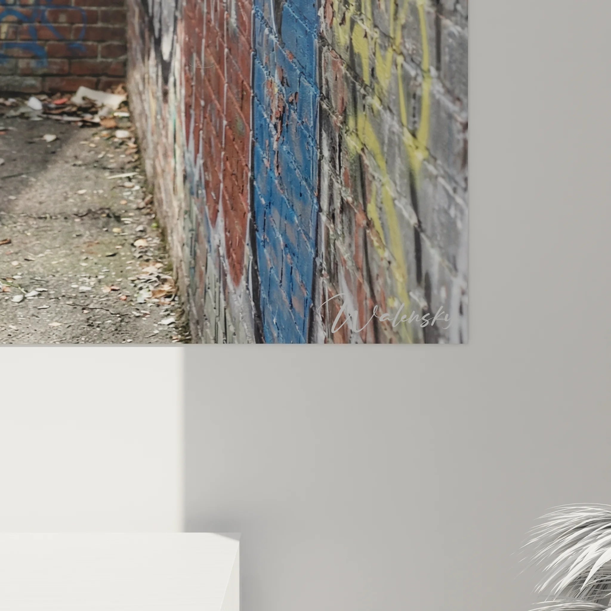 Vue d'ensemble tableau basketball urbain panier street art graffiti décoration murale sport