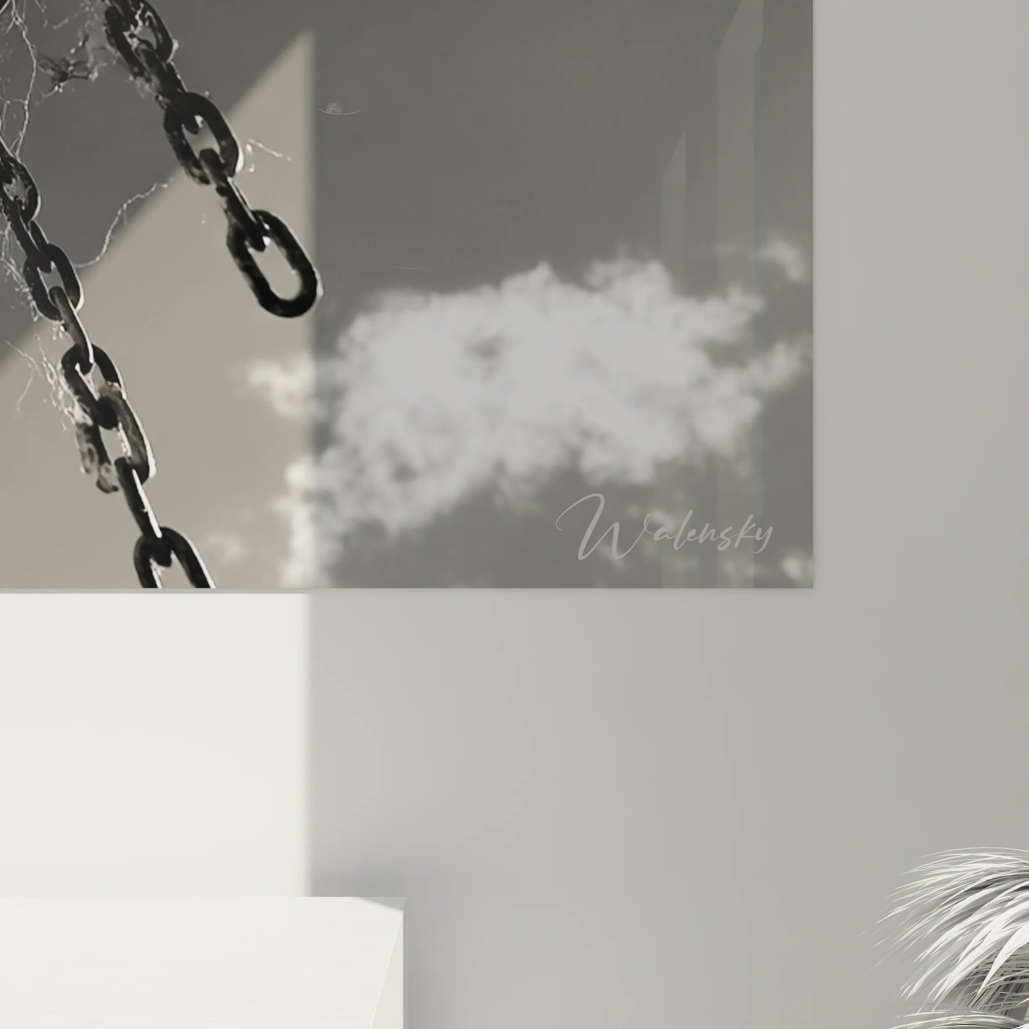 Vue ensemble tableau basketball noir blanc déco murale moderne panier urbain perspective dramatique