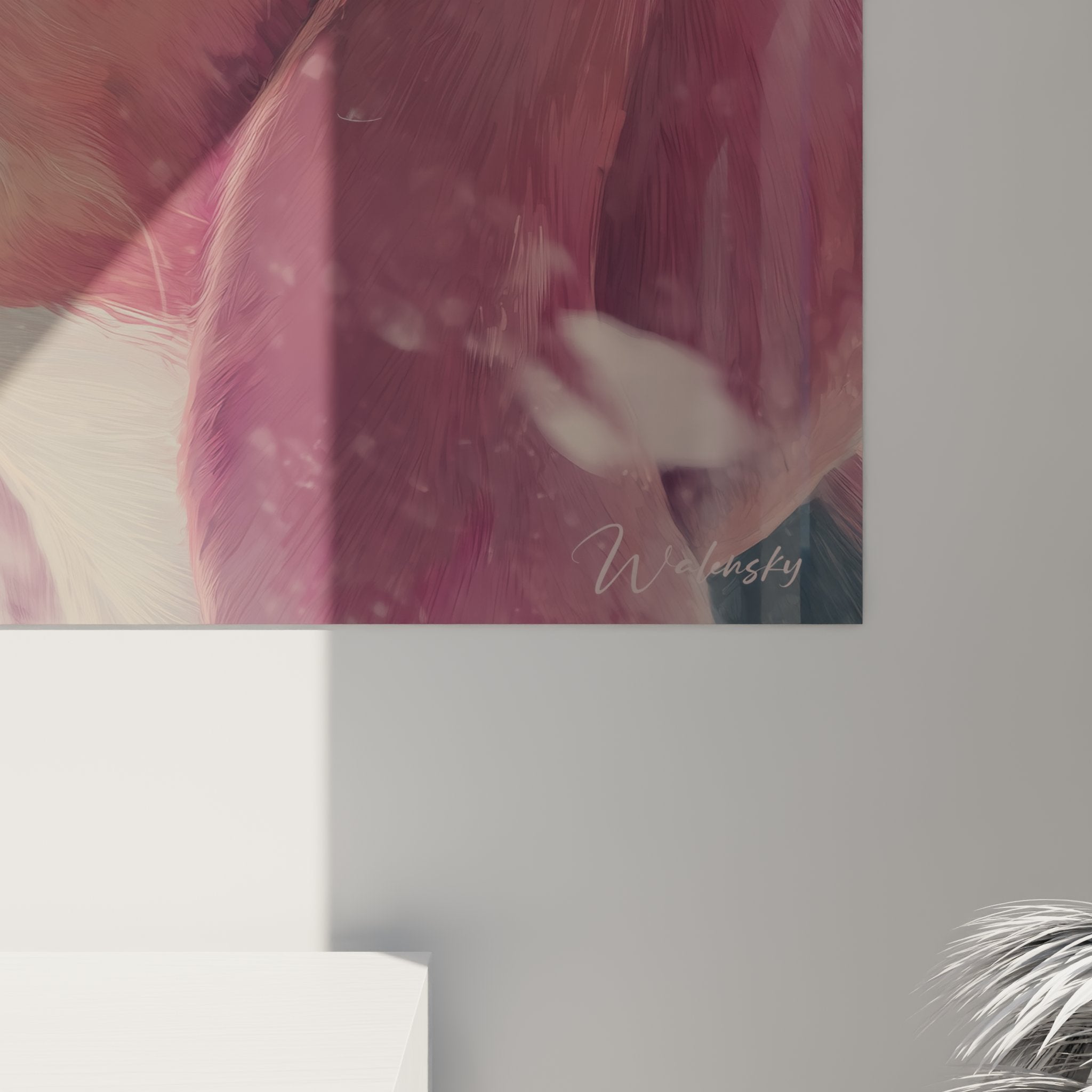 Gesamtansicht des porträts eines nachdenklichen Beagels in modernem und gemütlichem Interieur