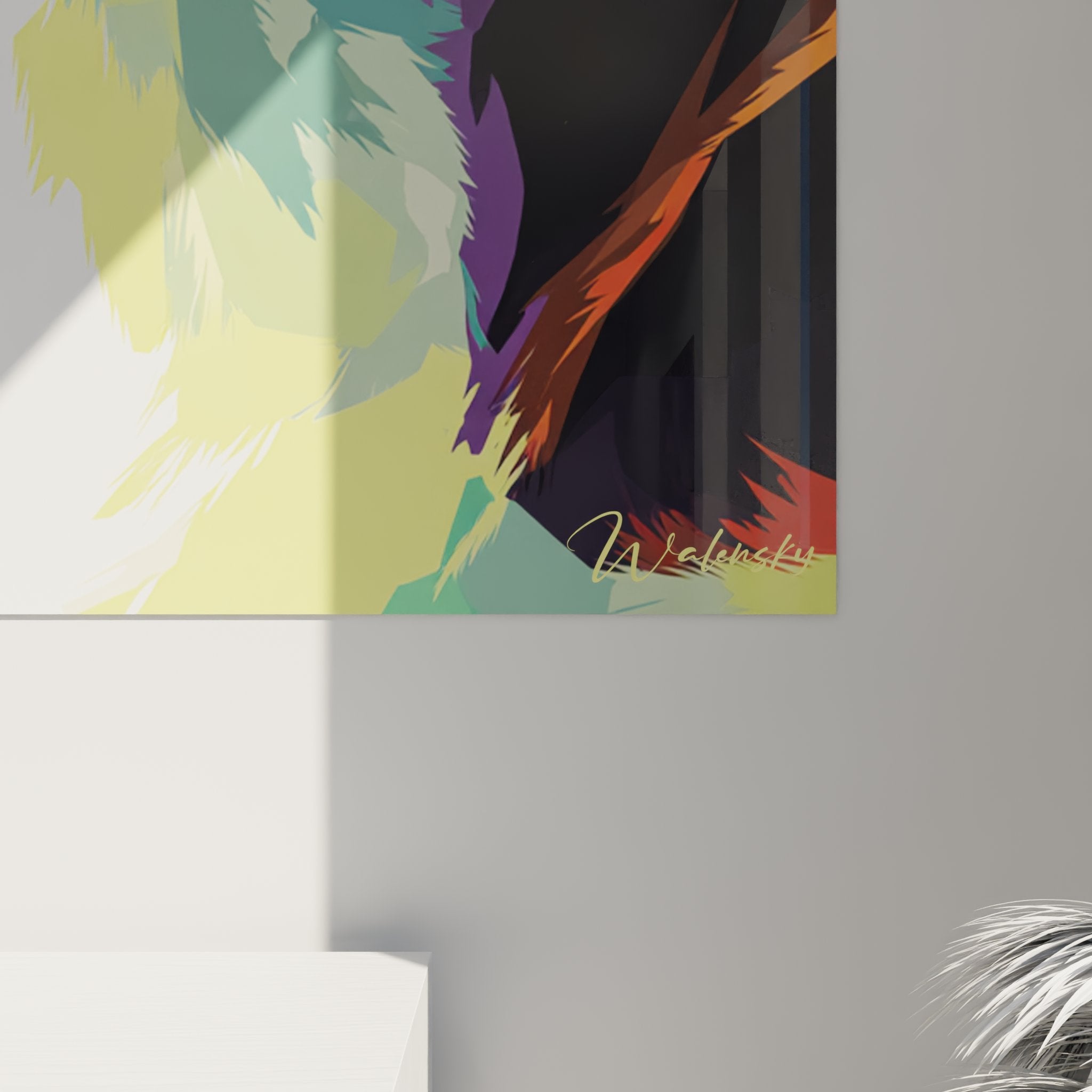 Übersicht Beagle Pop-Art Gemälde geometrisch leuchtende Farben moderne Innendekoration Hundeporträt