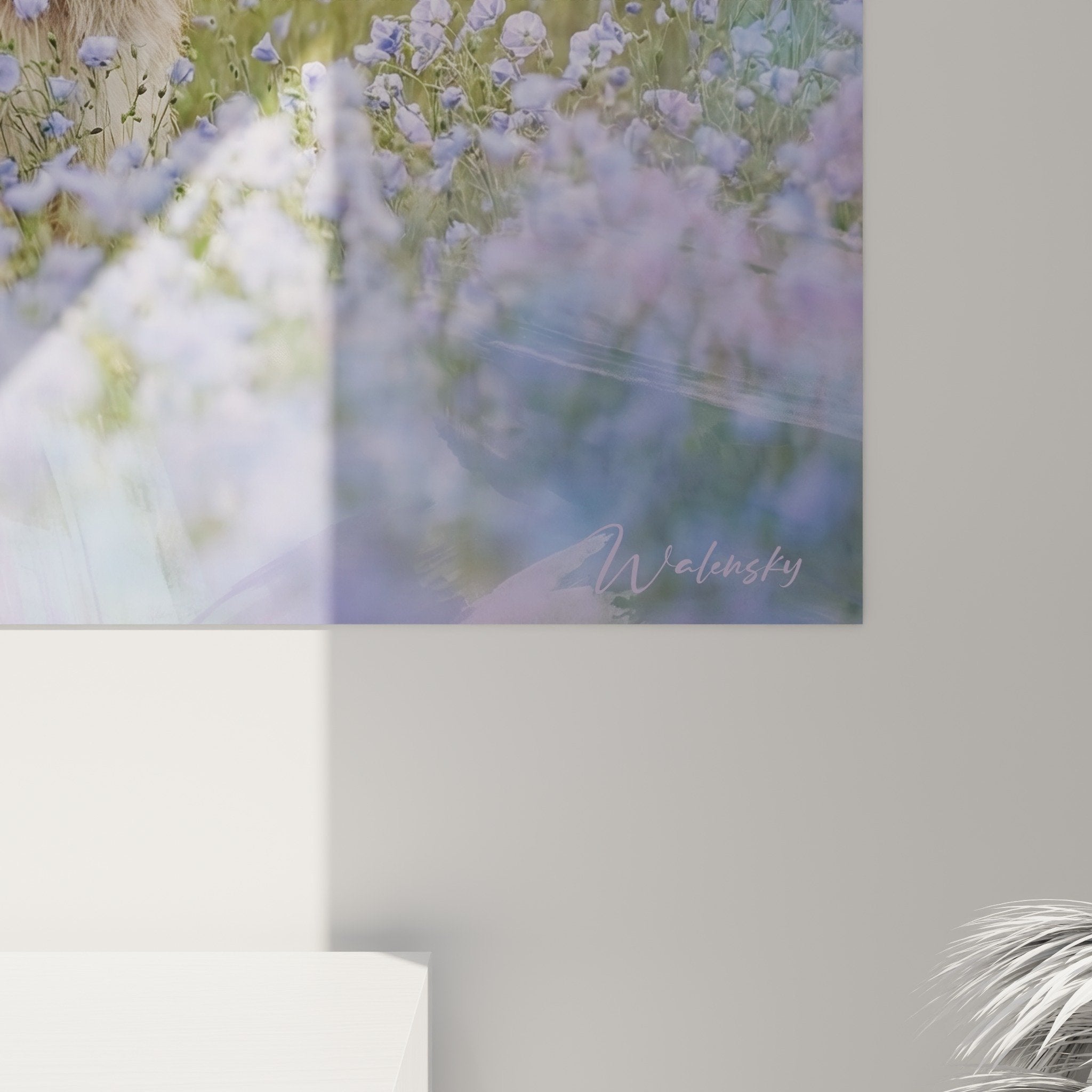 Vue d'ensemble tableau mural Berger Picard champ violet décoration intérieur moderne