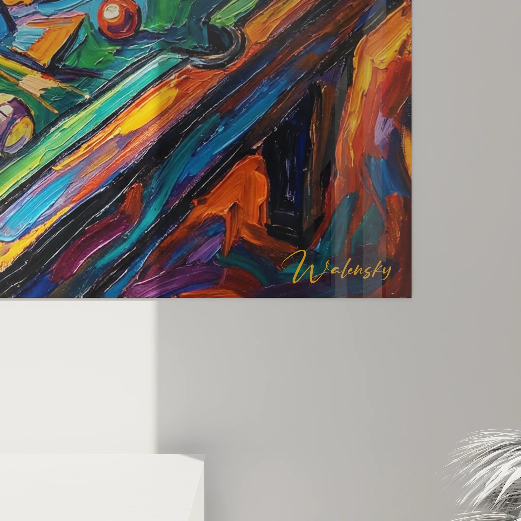 Vue ensemble tableau billard XXL format panoramique décoration murale moderne