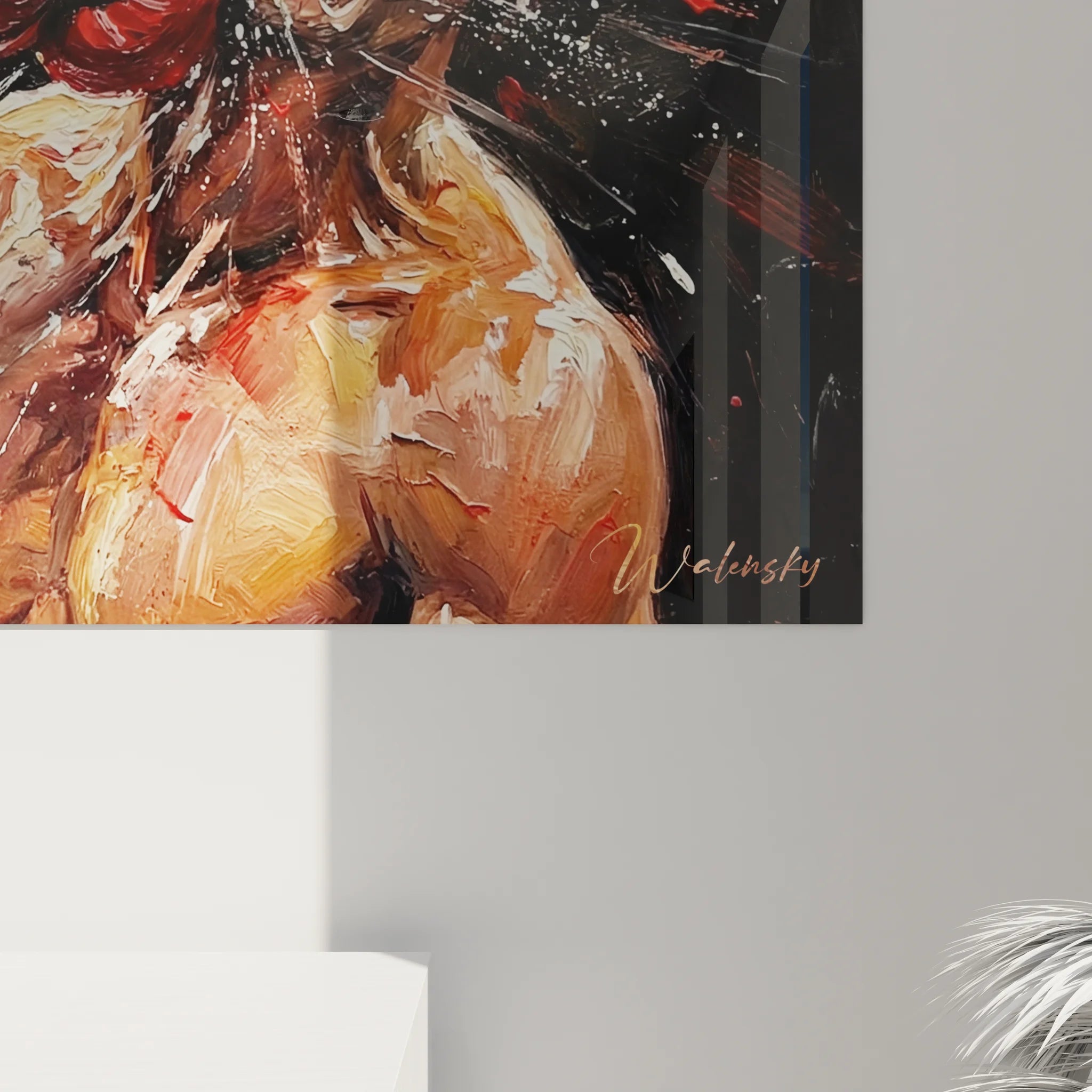 Vue ensemble tableau boxe combat explosif uppercut - art mural sport décoration murale moderne