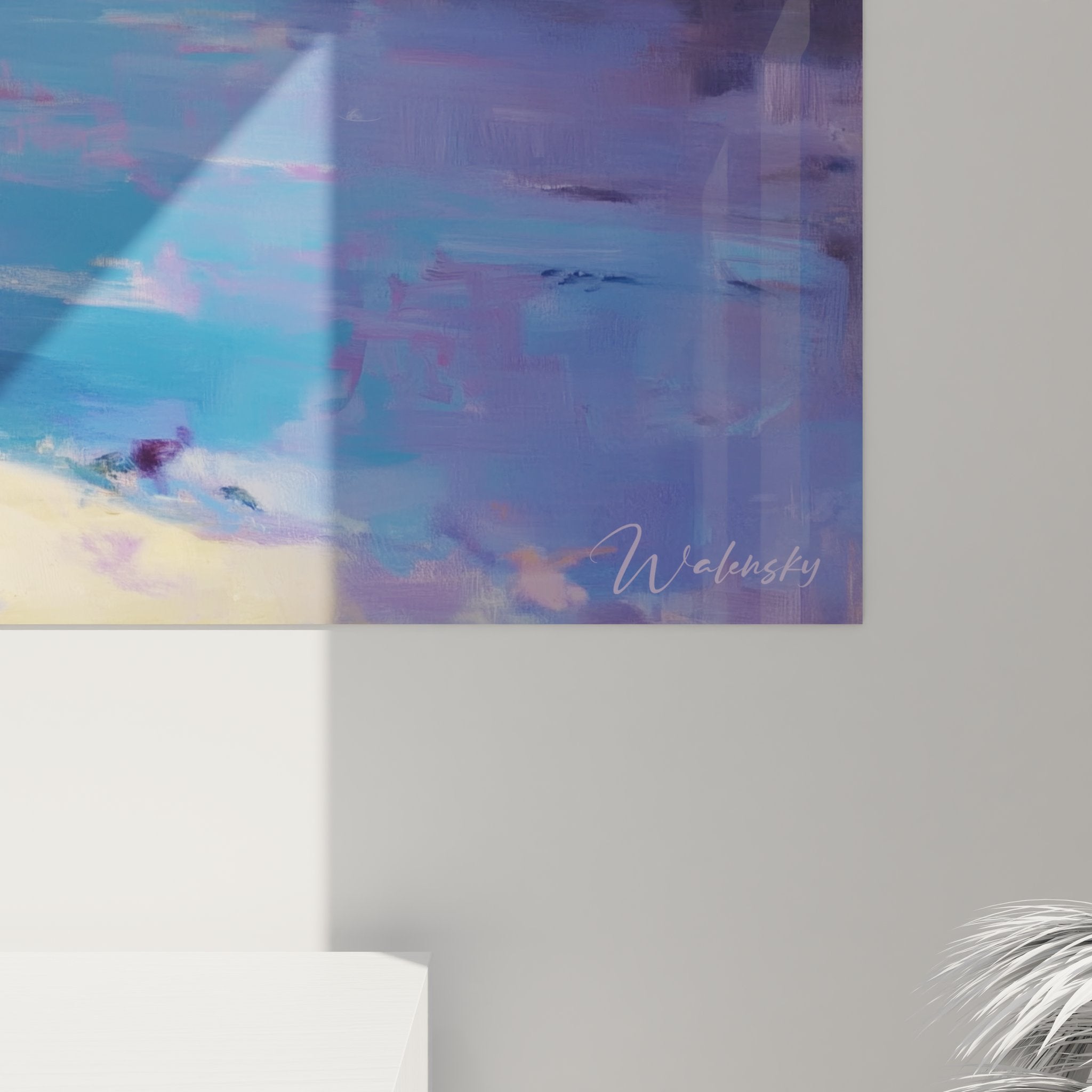 Vue ensemble tableau cascade impressionniste, art mural décoratif moderne
