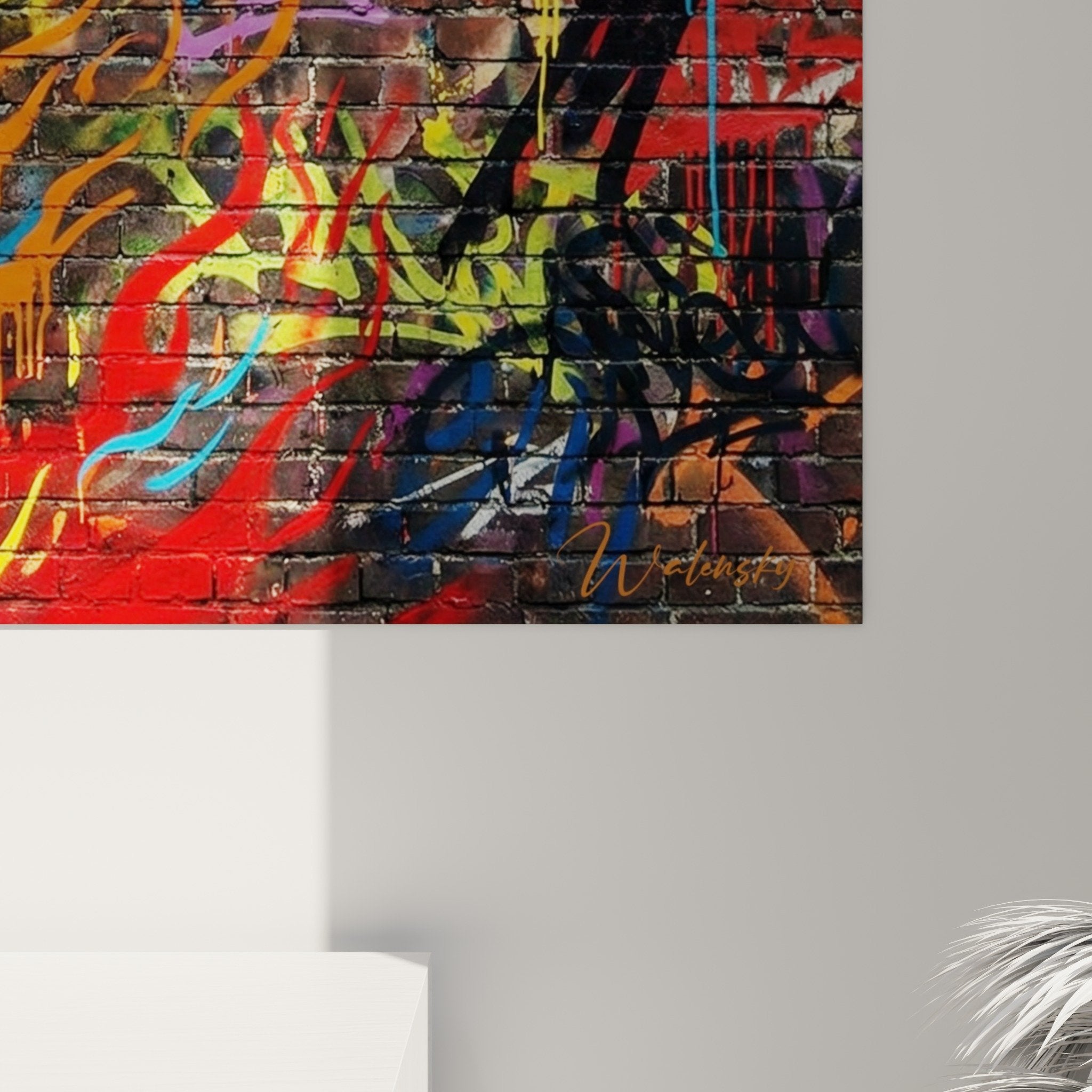 tableau chakras graffiti vue ensemble decoration murale spirituelle moderne couleurs vives style urbain