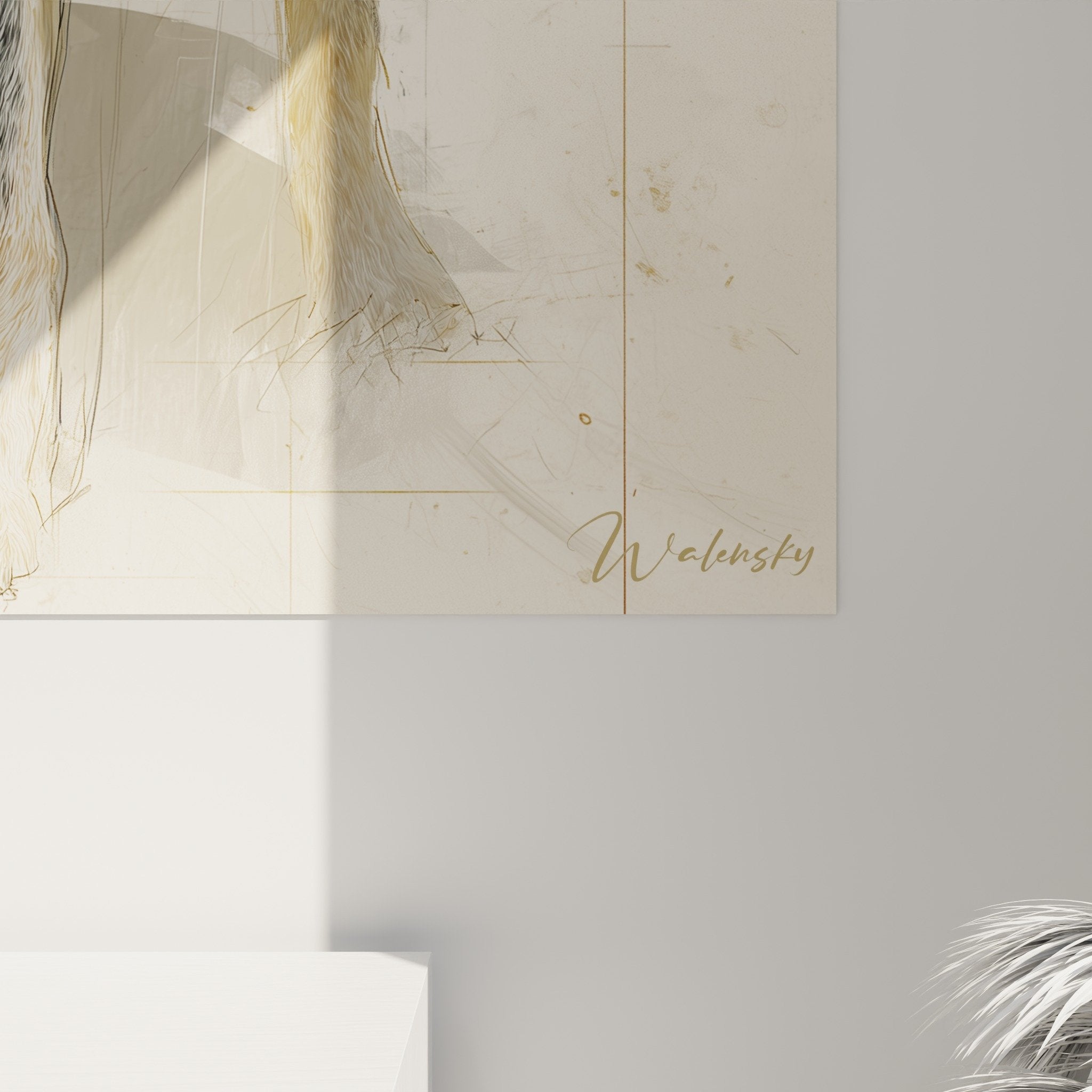 Vue ensemble tableau australian cattle dog portrait chien berger decoration interieure moderne