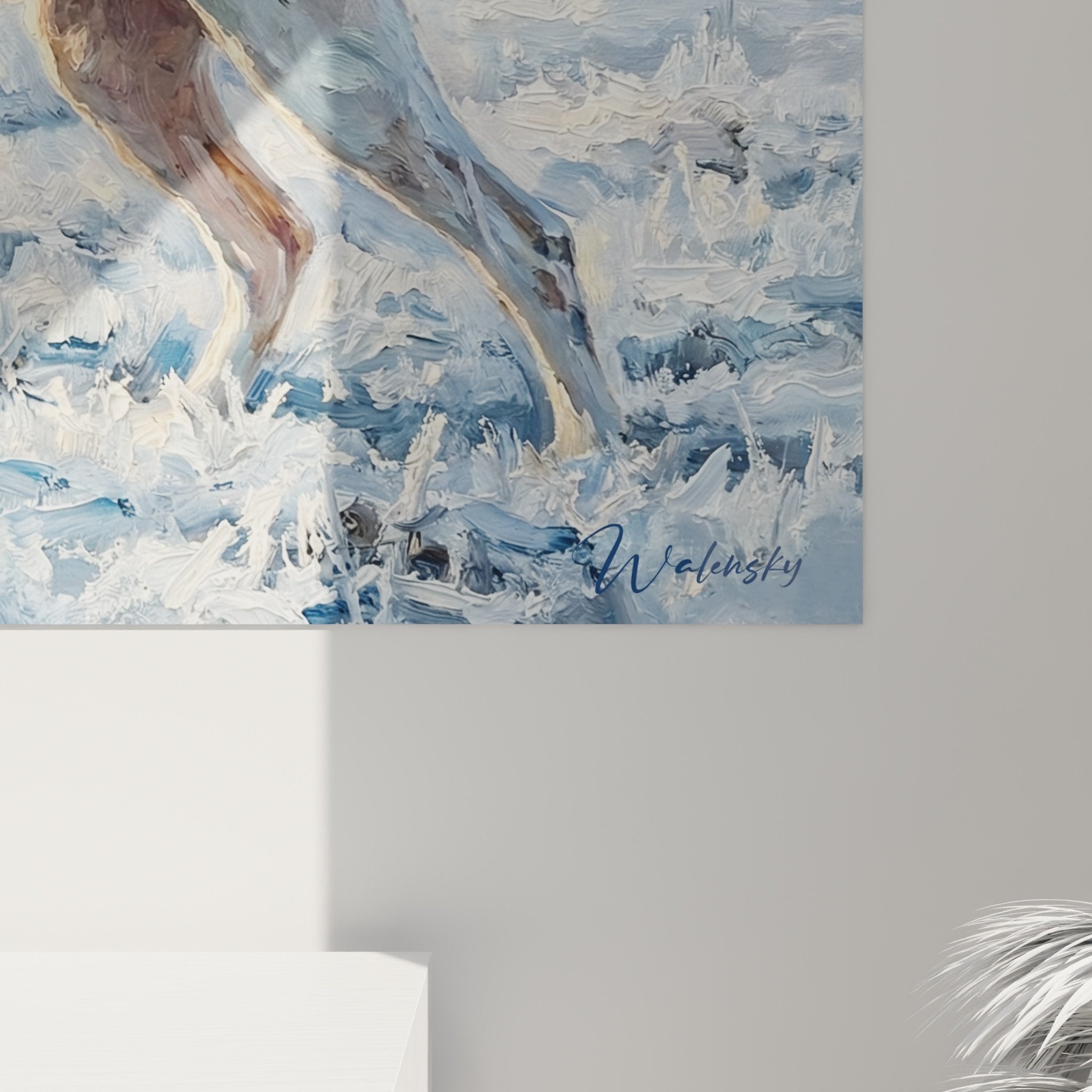 Vue ensemble tableau mural Pointer Anglais scene chasse hiver decoration interieur