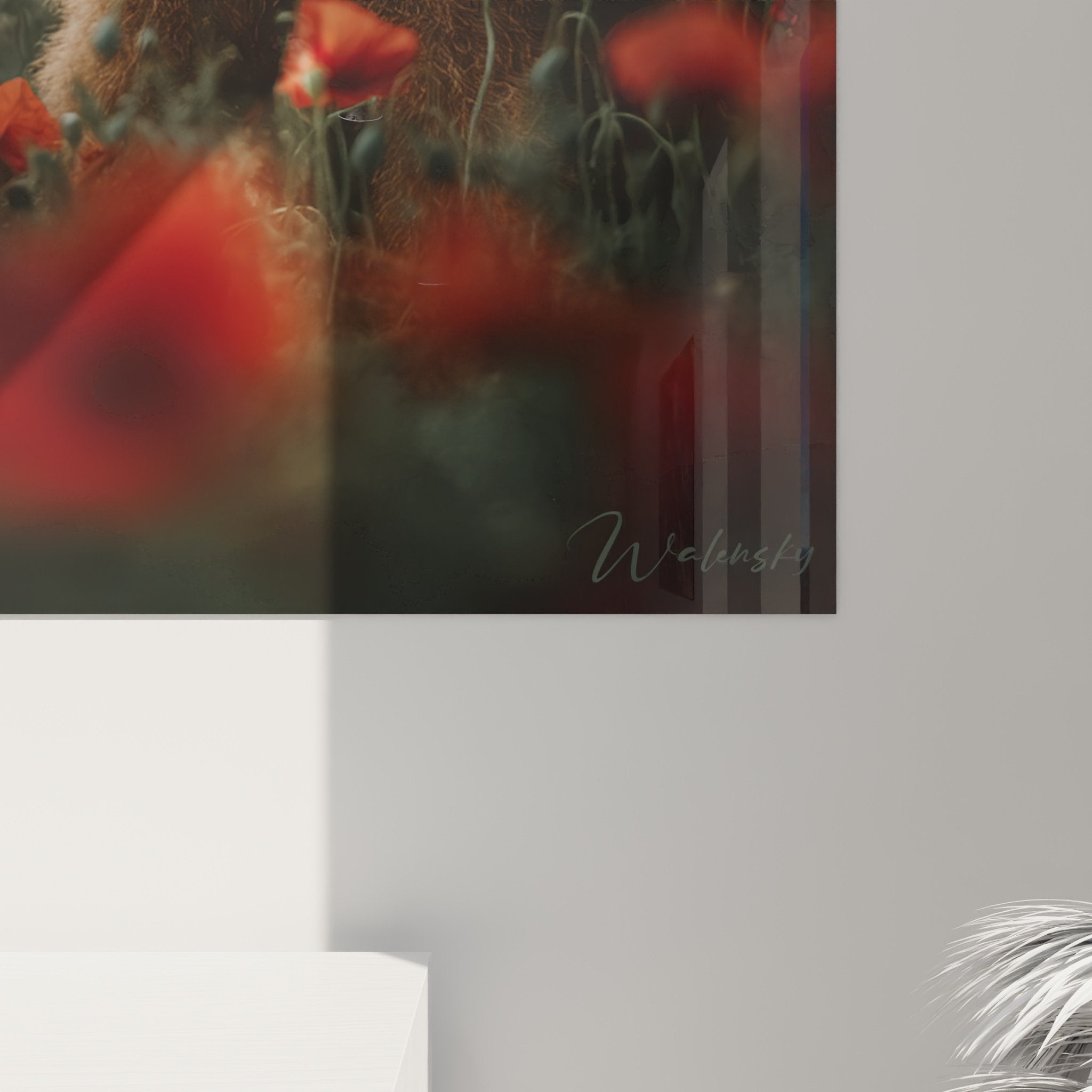 Überblick Wandbild Airedale Terrier Blumenwiese, Wanddekoration zeitgenössische Hundekunst
