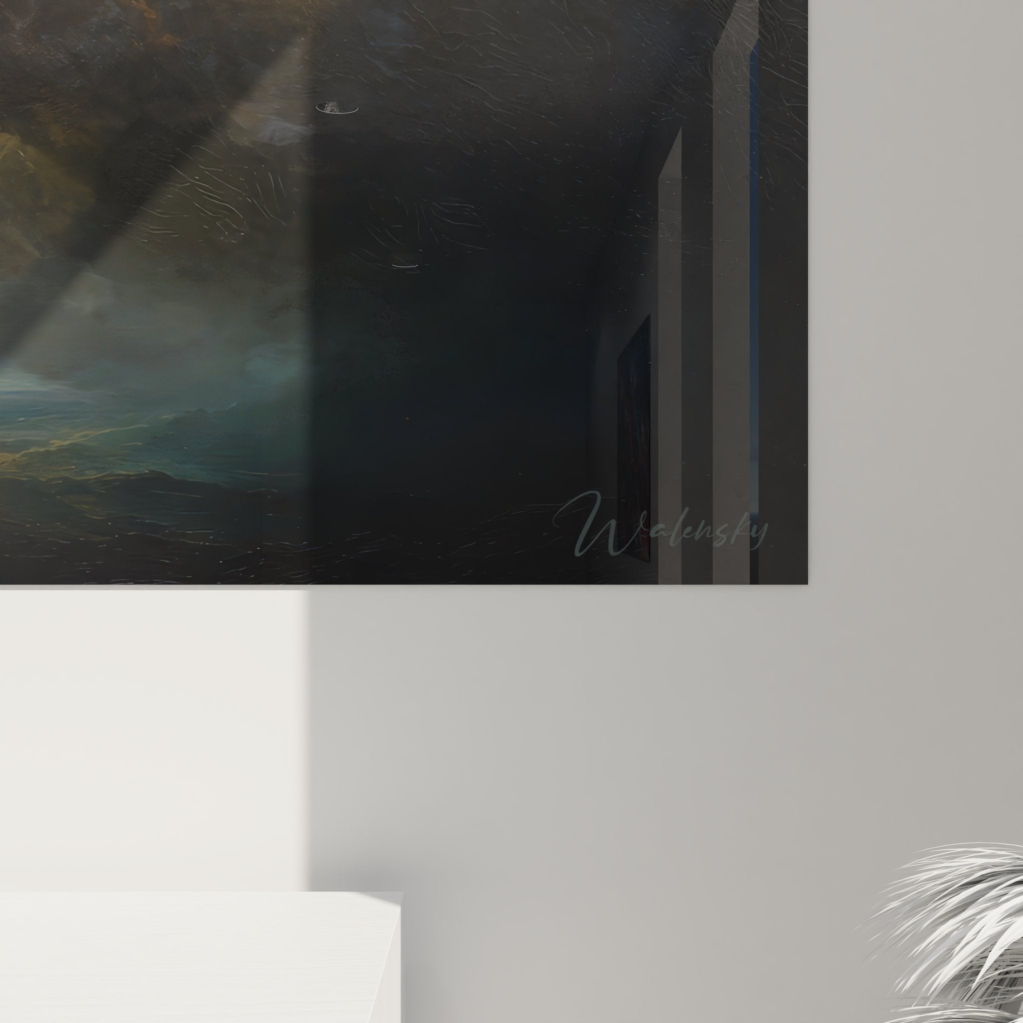 Vue ensemble tableau ciel orageux - art décoratif mural pour intérieur raffiné