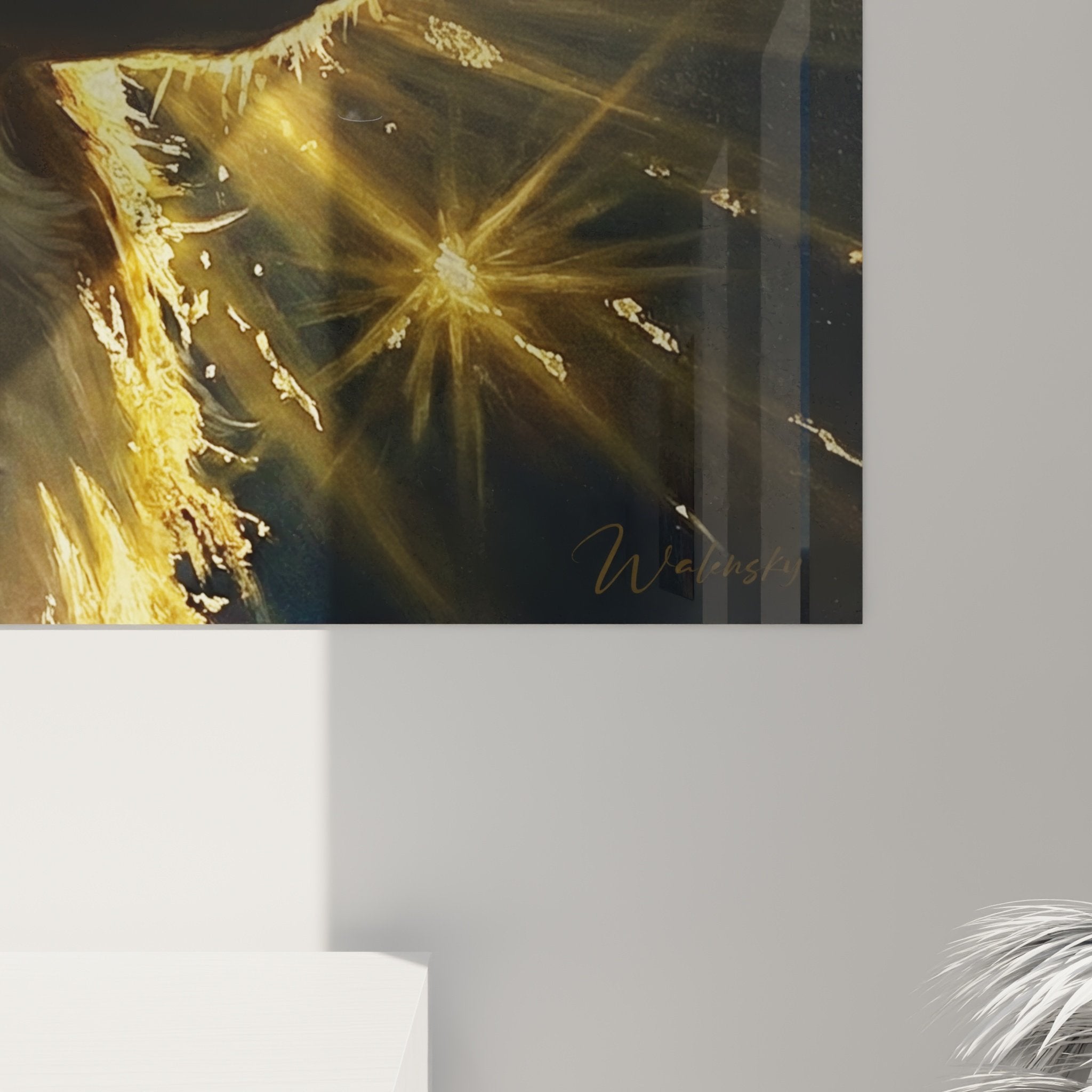 Vue d'ensemble tableau Collie lumineux dans intérieur contemporain élégant