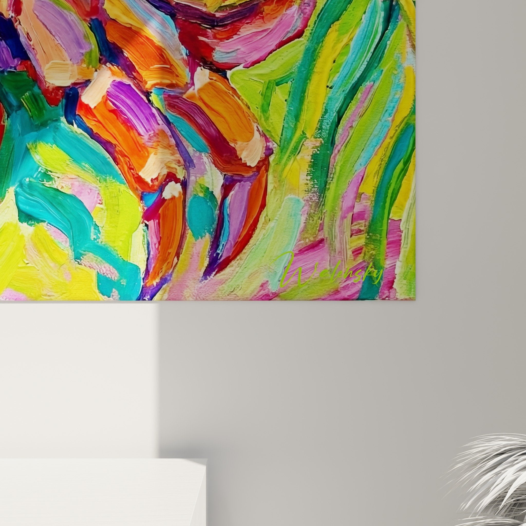 Übersicht Gemälde Bernard-l'hermite tropisches farbenfrohe Bild - Perspektive dekorative Wandkunst Wohnzimmer