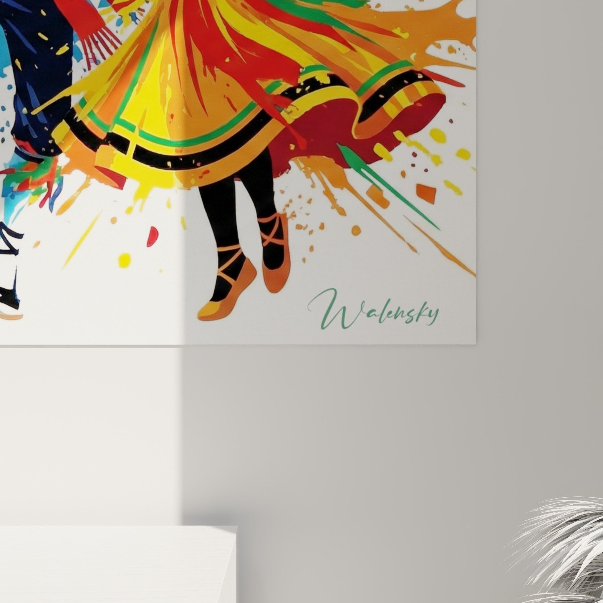 Vue d'ensemble tableau danseurs pays basque explosion chromatique composition artistique moderne folklorique
