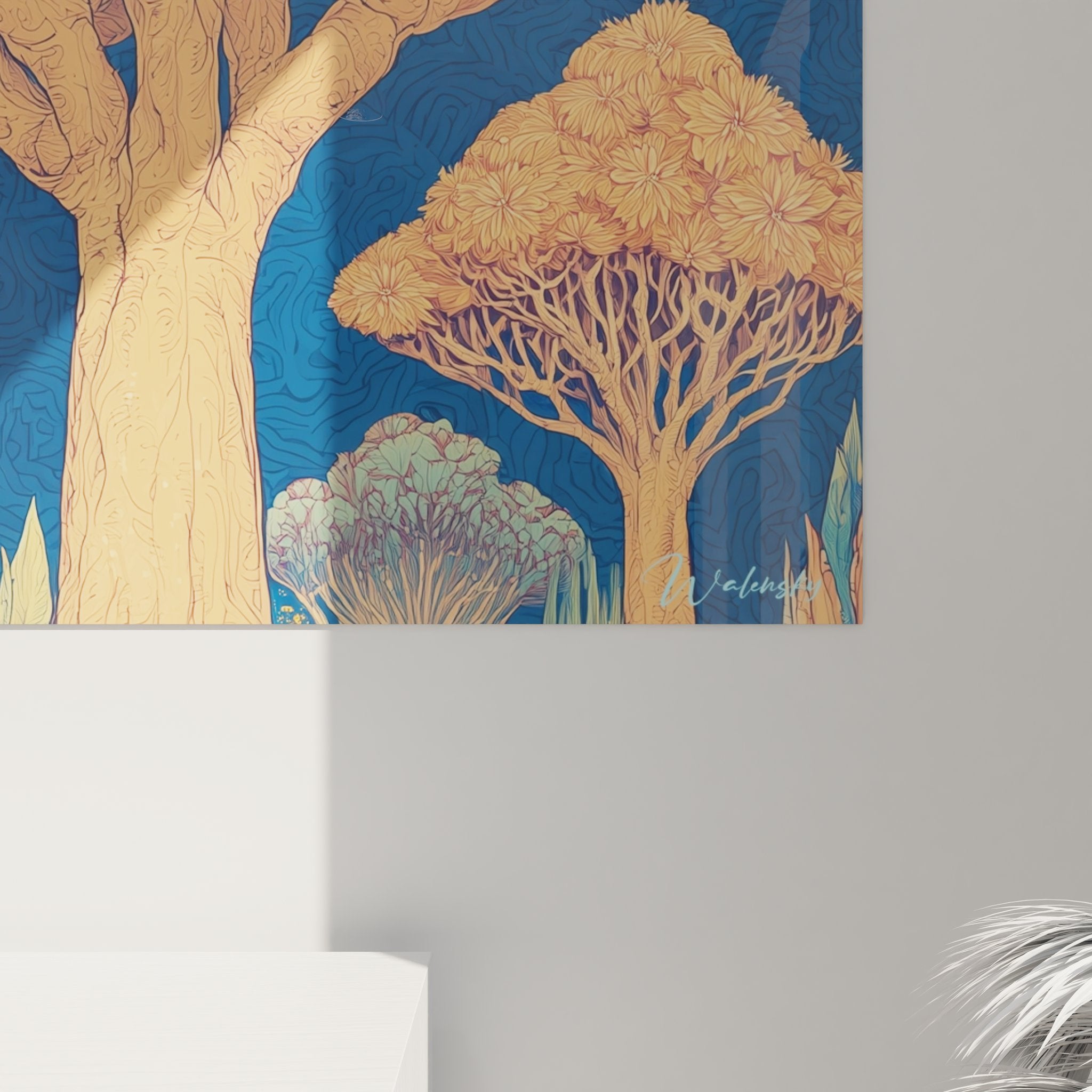 Vue ensemble tableau mural dragon tree tropical décoration îles archipels art nature exotique