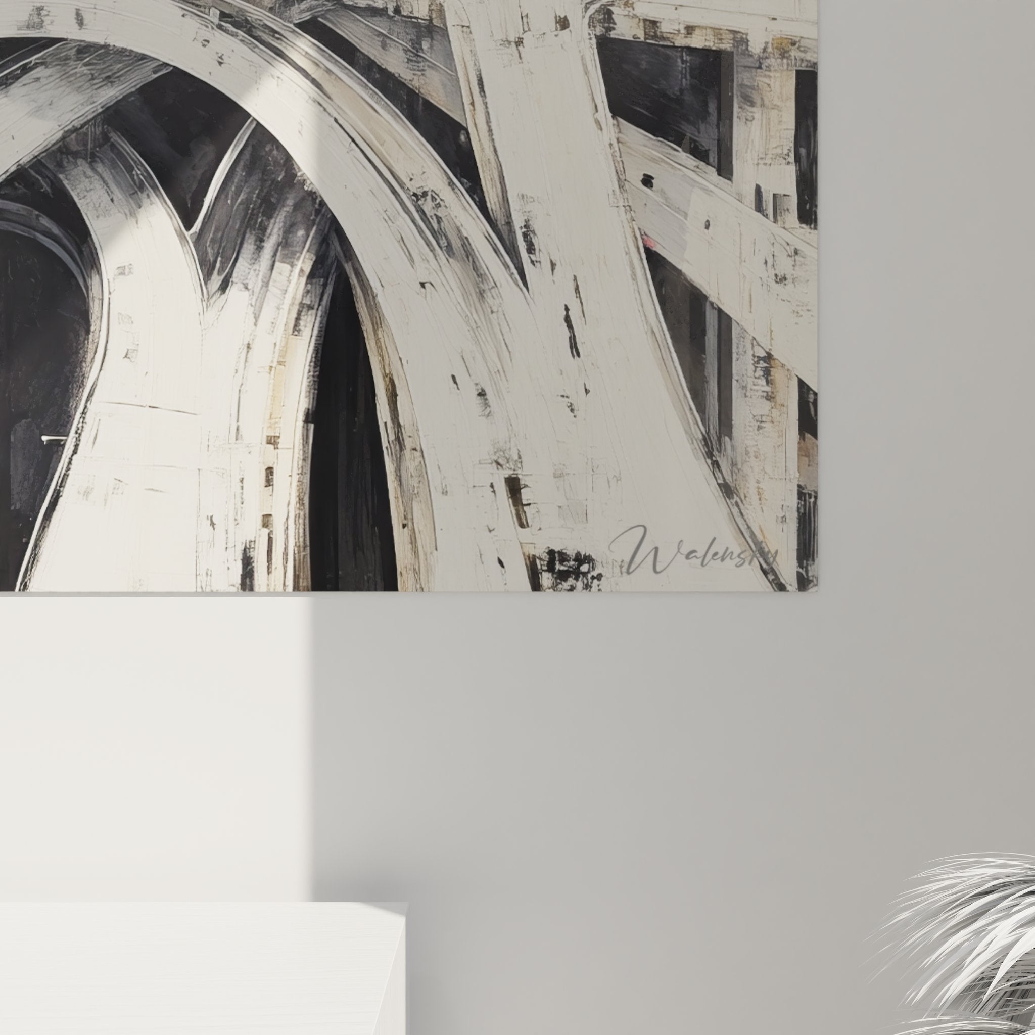 Vue ensemble tableau échangeur autoroutier art architectural mural moderne