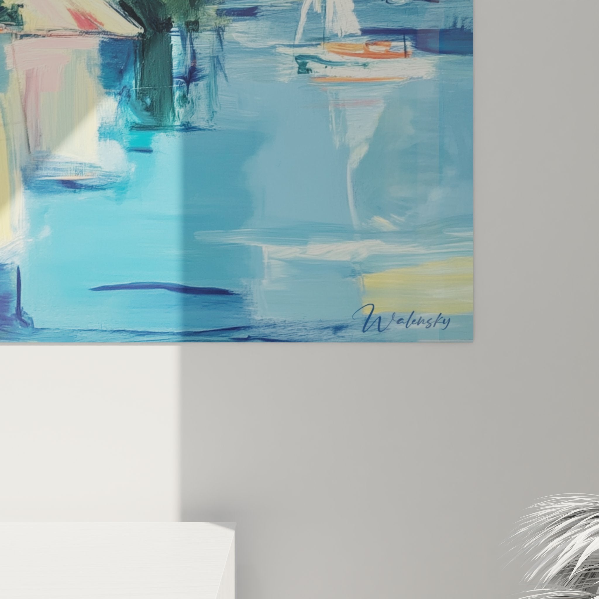 Vue ensemble tableau mural église lac montagne œuvre complète paysage alpin décoratif spirituel