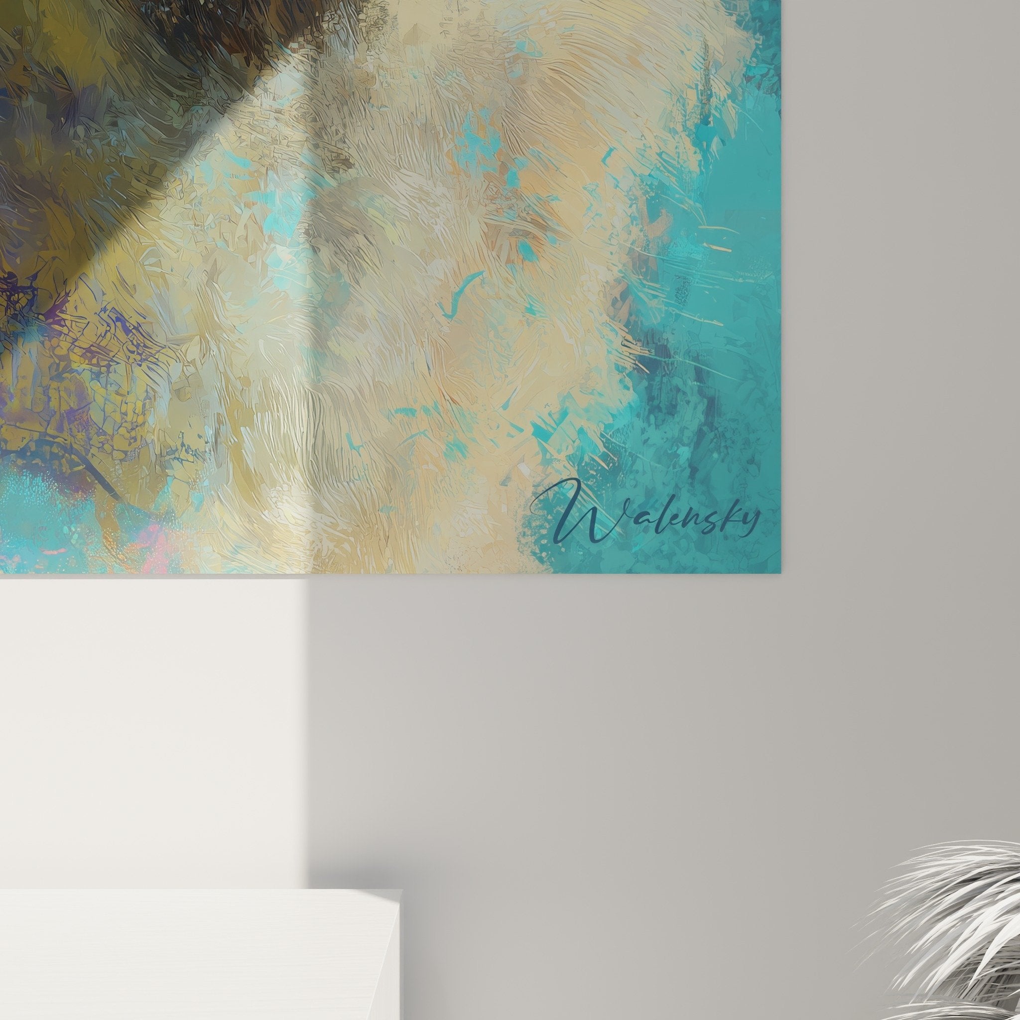 Eurasier painting overview wall art expressive portrait contrasting colors decoration