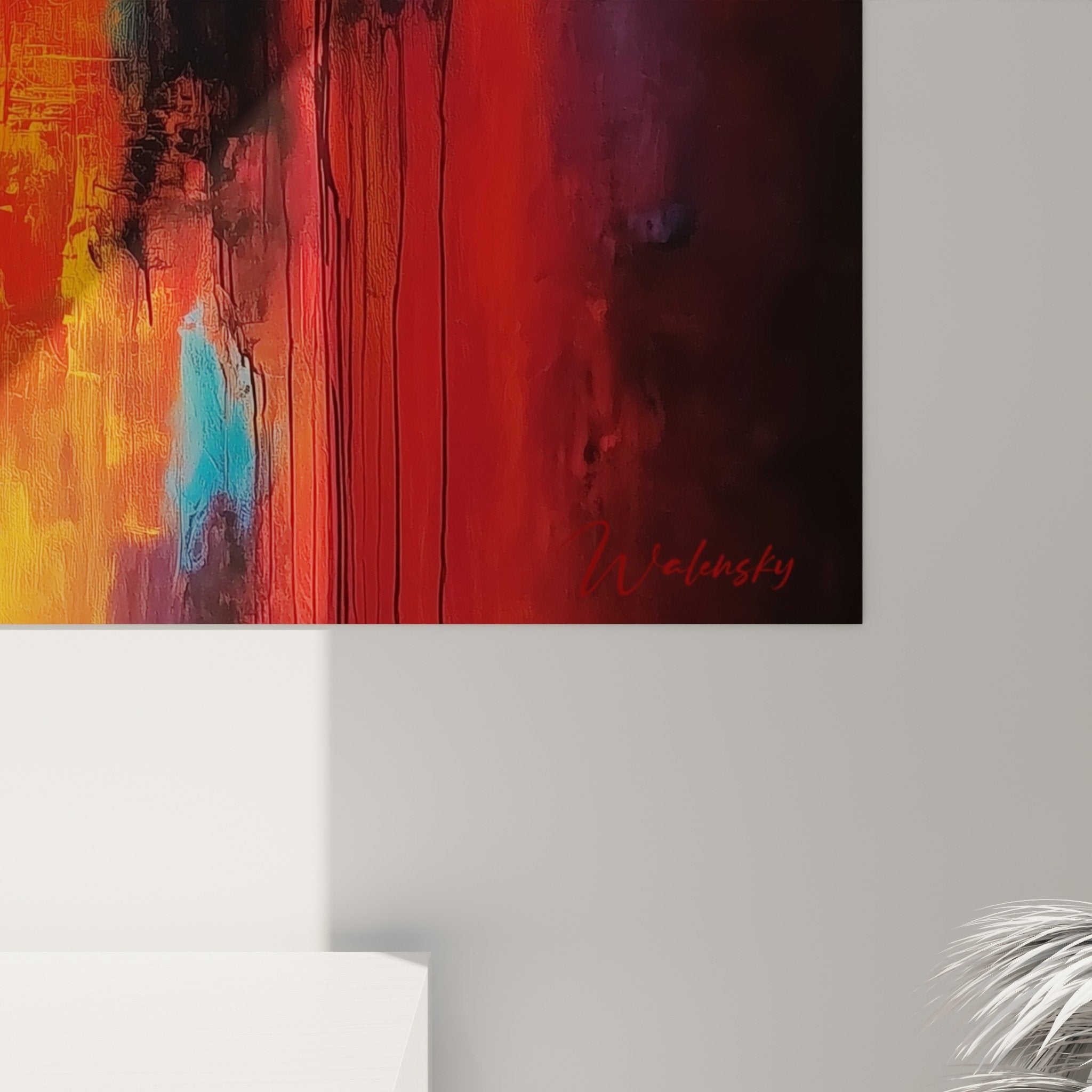 abstract flames feng shui south fire wall art modern home decor overview