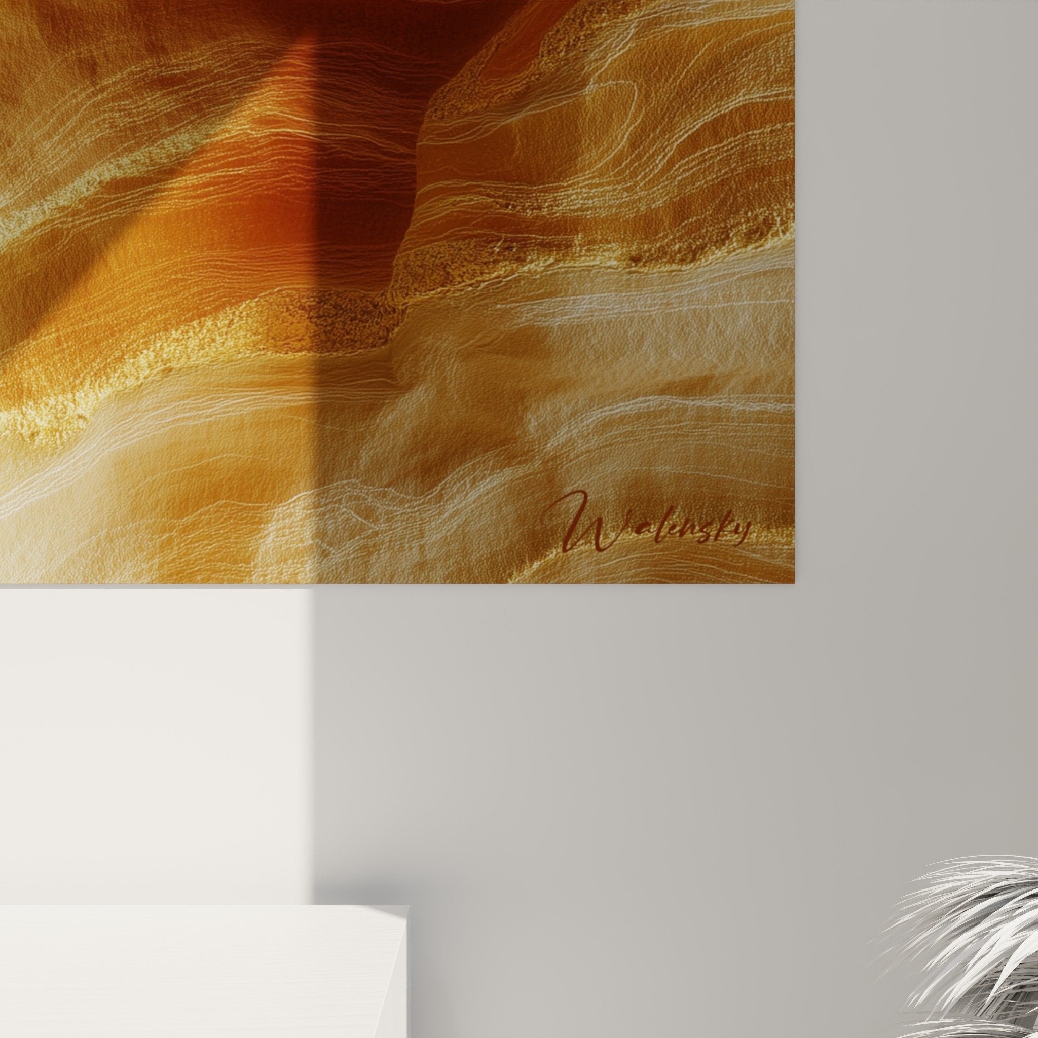 tableau mural formations rocheuses cuivrees perspective decorative feng shui centre terre vue ensemble decoration