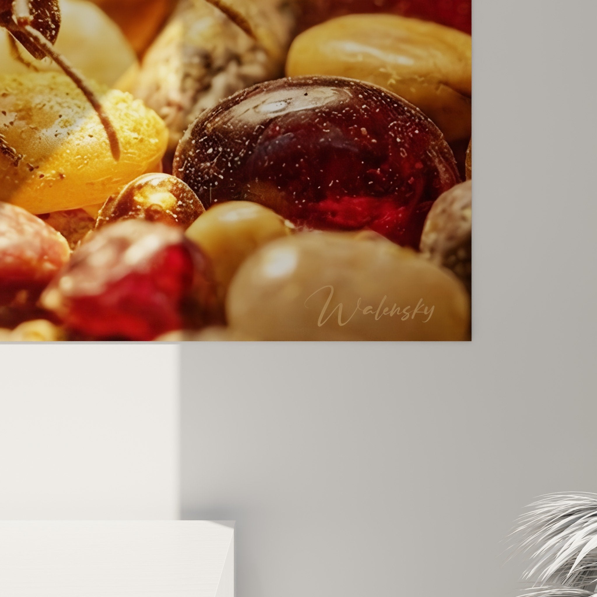 Gesamtansicht Ameisen-Kunstwerk Edelsteine modernes Interieur-Dekor goldene Atmosphäre Ameise