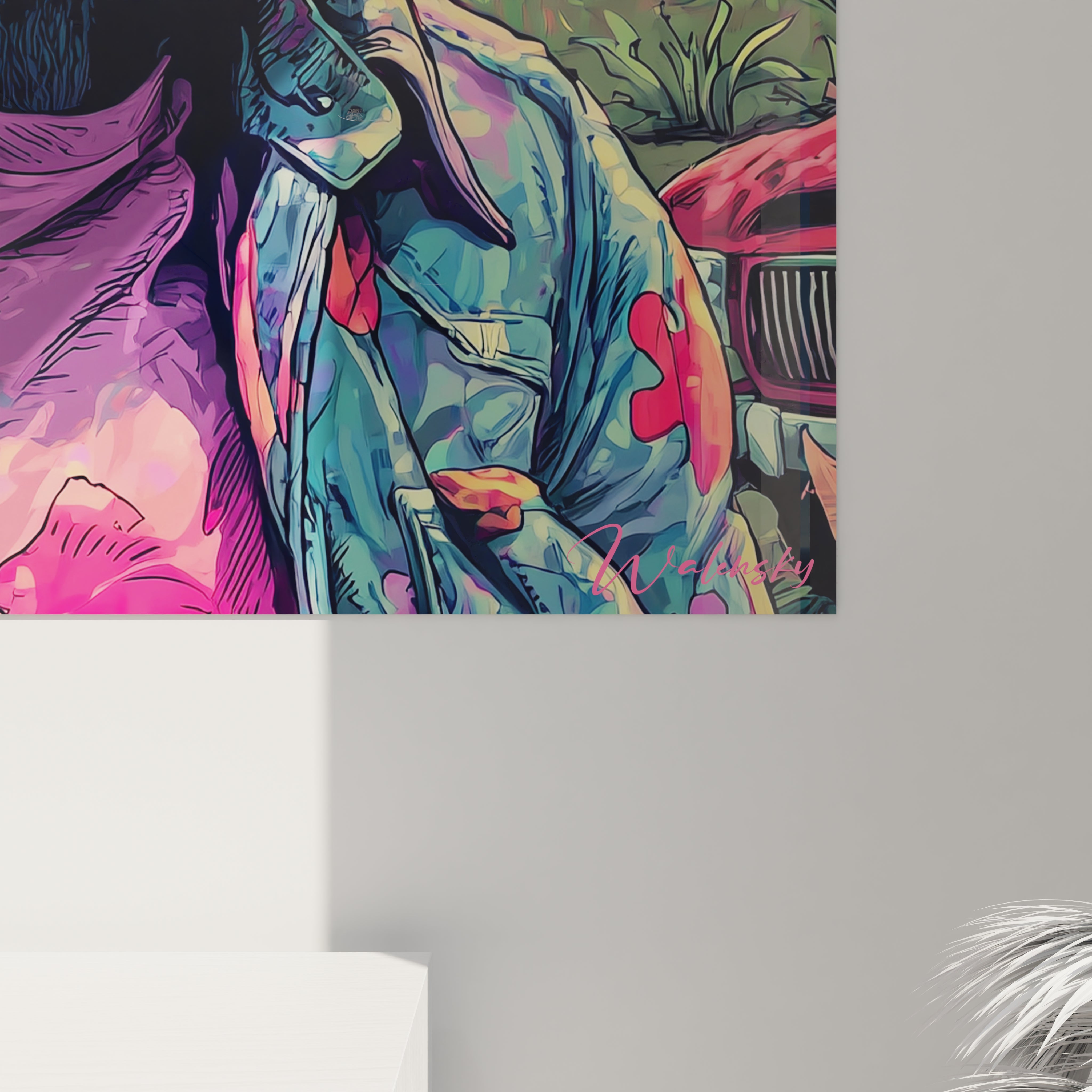 Vue d'ensemble tableau mural gorille psychédélique décoration intérieure moderne