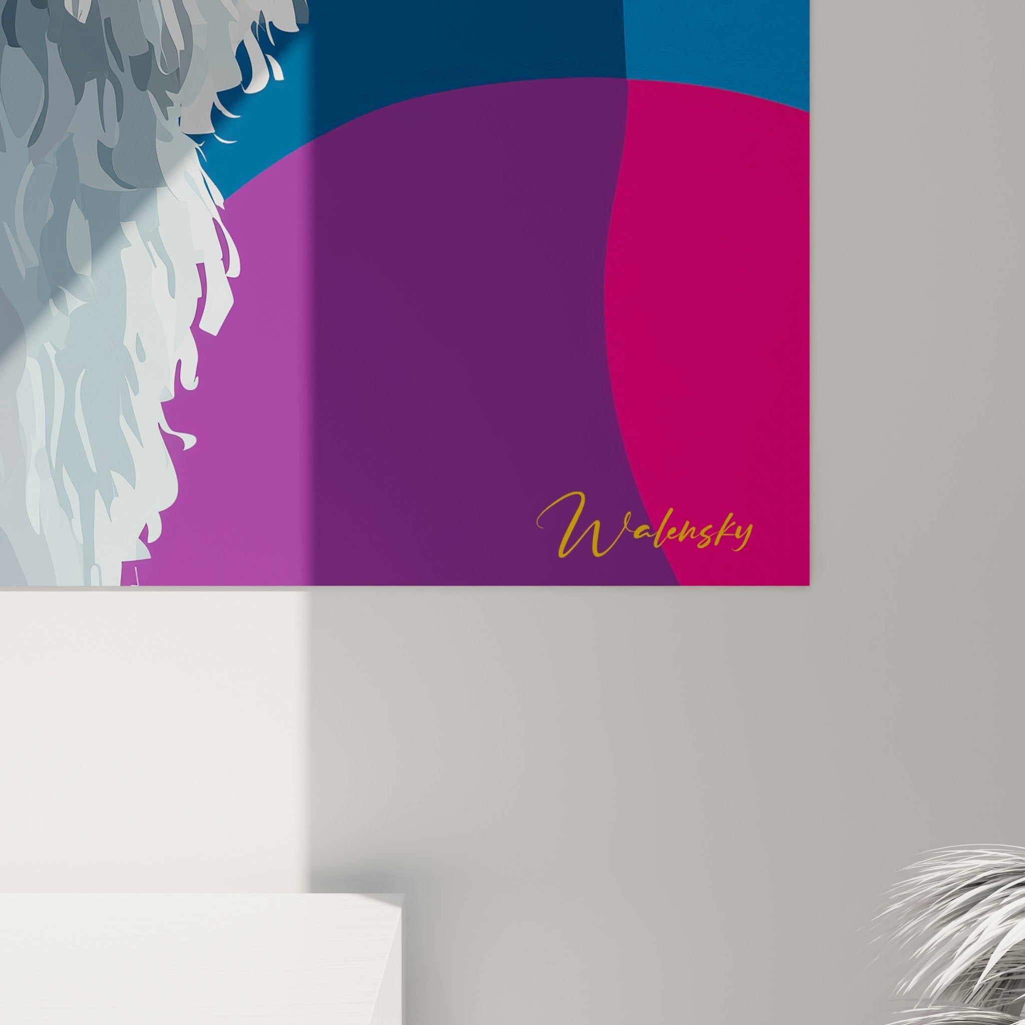 Übersicht Komondor Kunstwerk zeitgenössische Kunst mit lebendiger Farbpalette