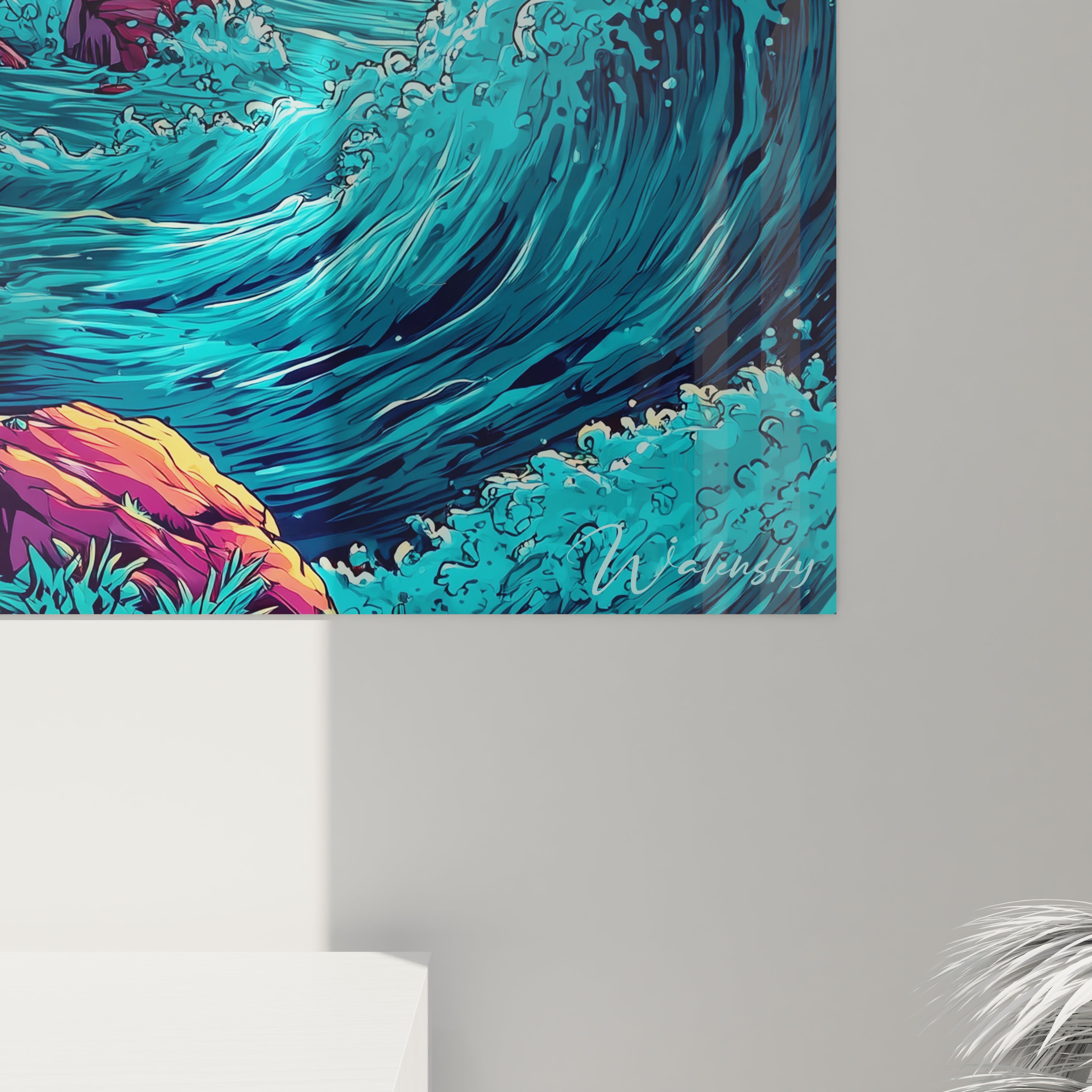 Vue ensemble tableau mural maritime scène pirate tempête avec nuages orageux et océan tumultueux