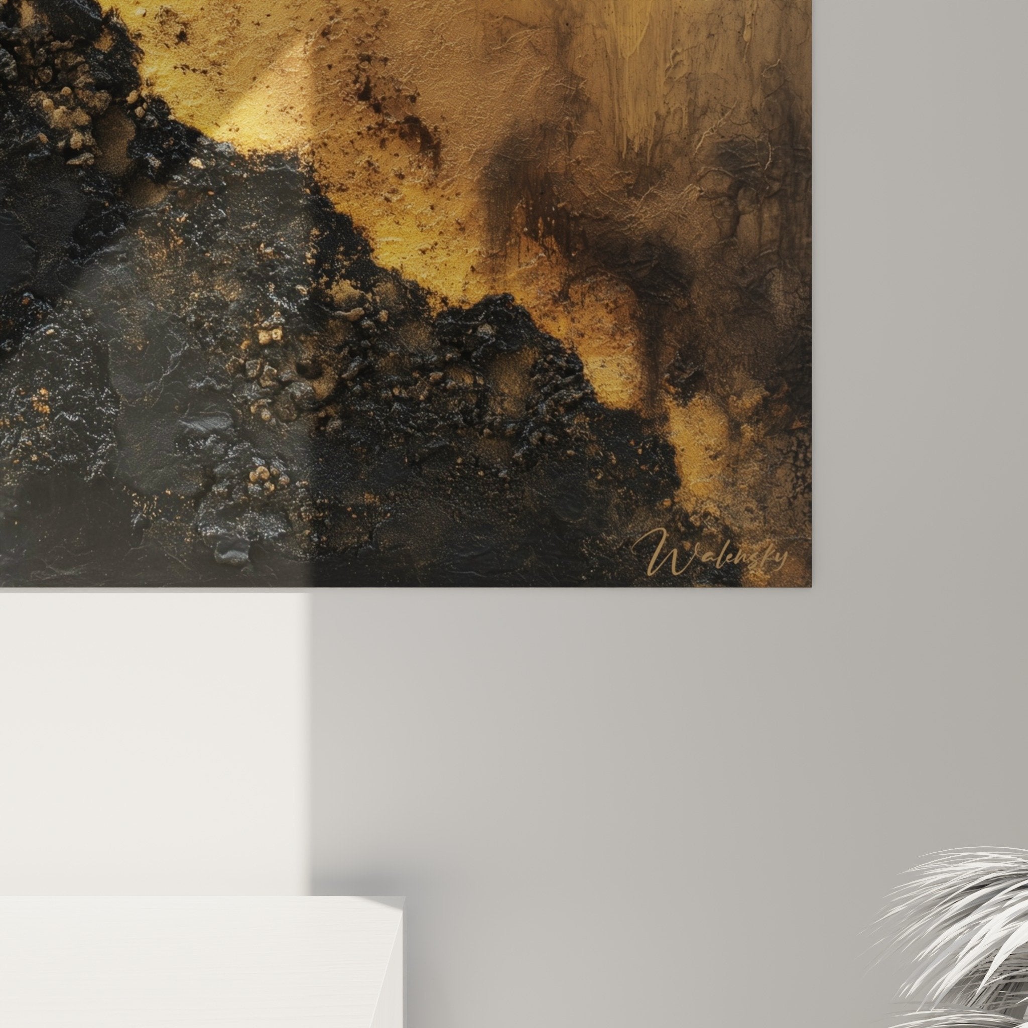 Abstract wall art painting modern decoration feng shui earth element overview