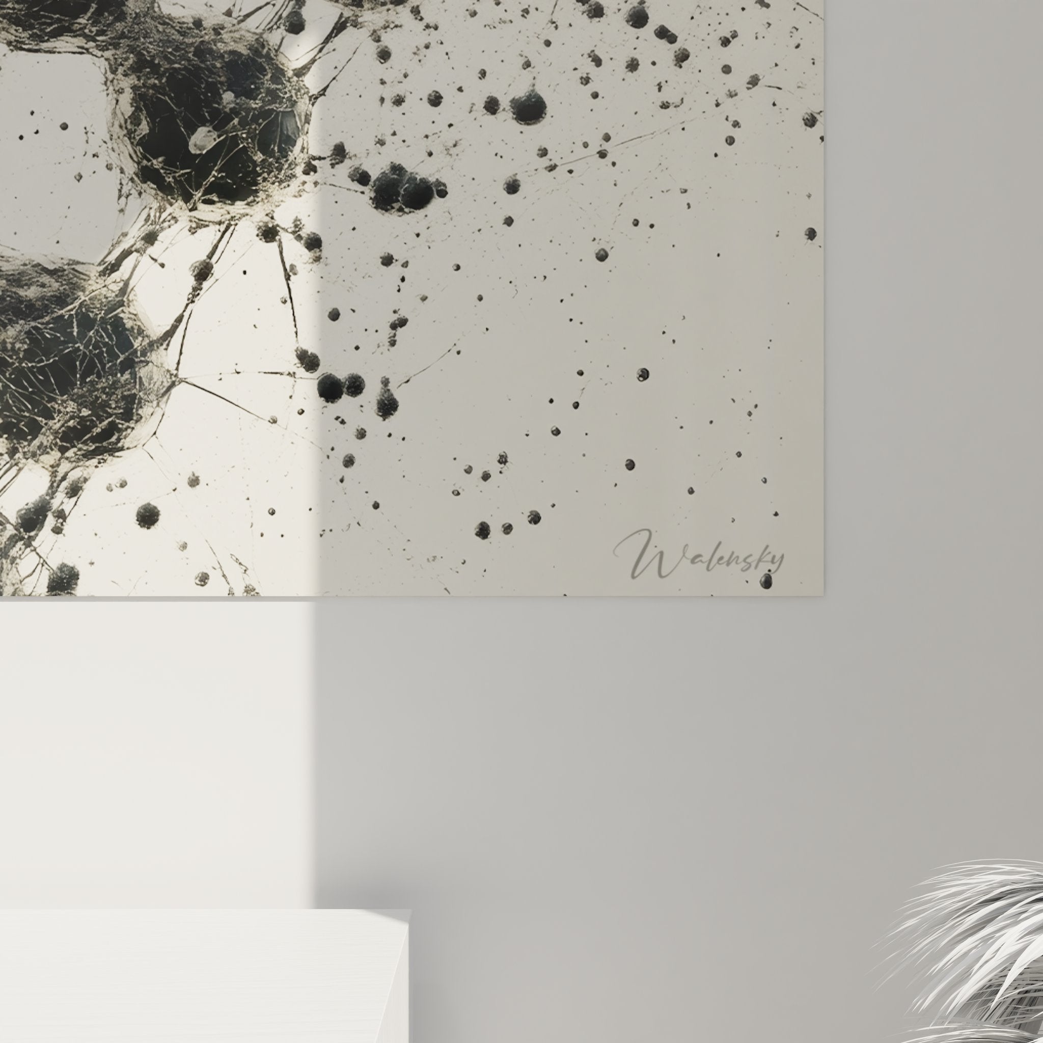 Vue ensemble tableau mural ADN abstrait composition moléculaire décoration scientifique moderne