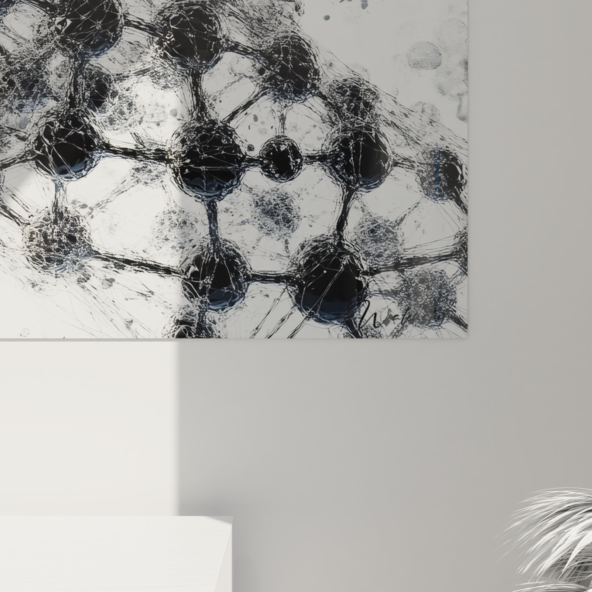 Vue ensemble tableau mural ADN constellation génétique décoration moderne art scientifique